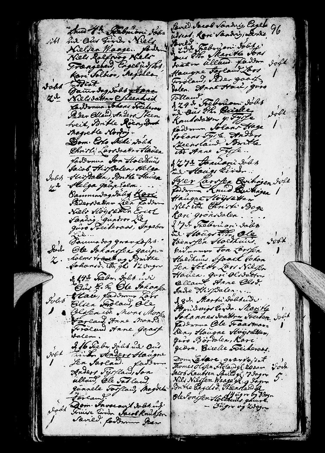 Os sokneprestembete, AV/SAB-A-99929: Parish register (official) no. A 4, 1669-1760, p. 96