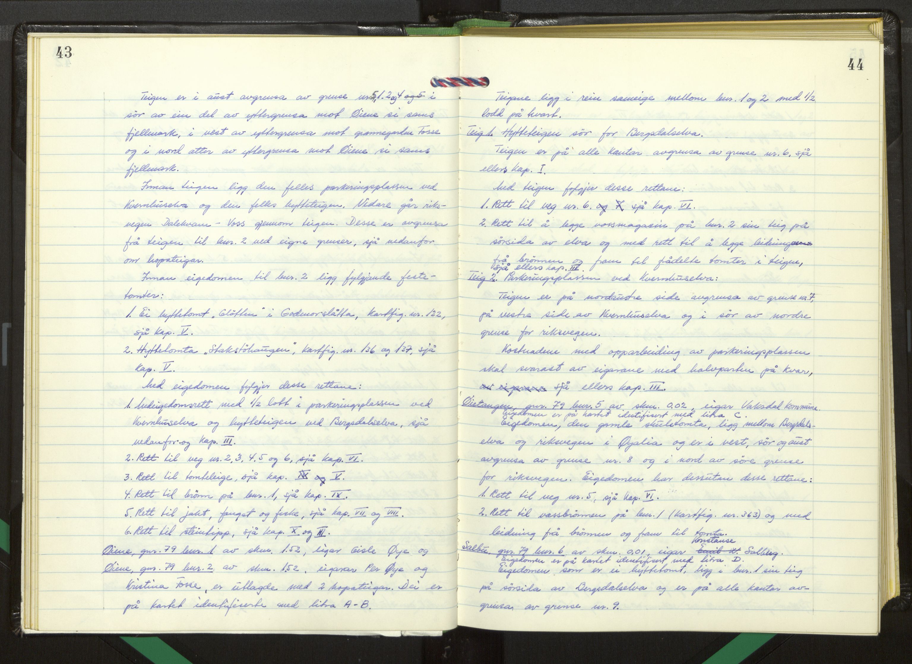 Hordaland jordskiftedøme - I Nordhordland jordskiftedistrikt, AV/SAB-A-6801/A/Aa/L0062: Forhandlingsprotokoll, 1975-1980, p. 43-44
