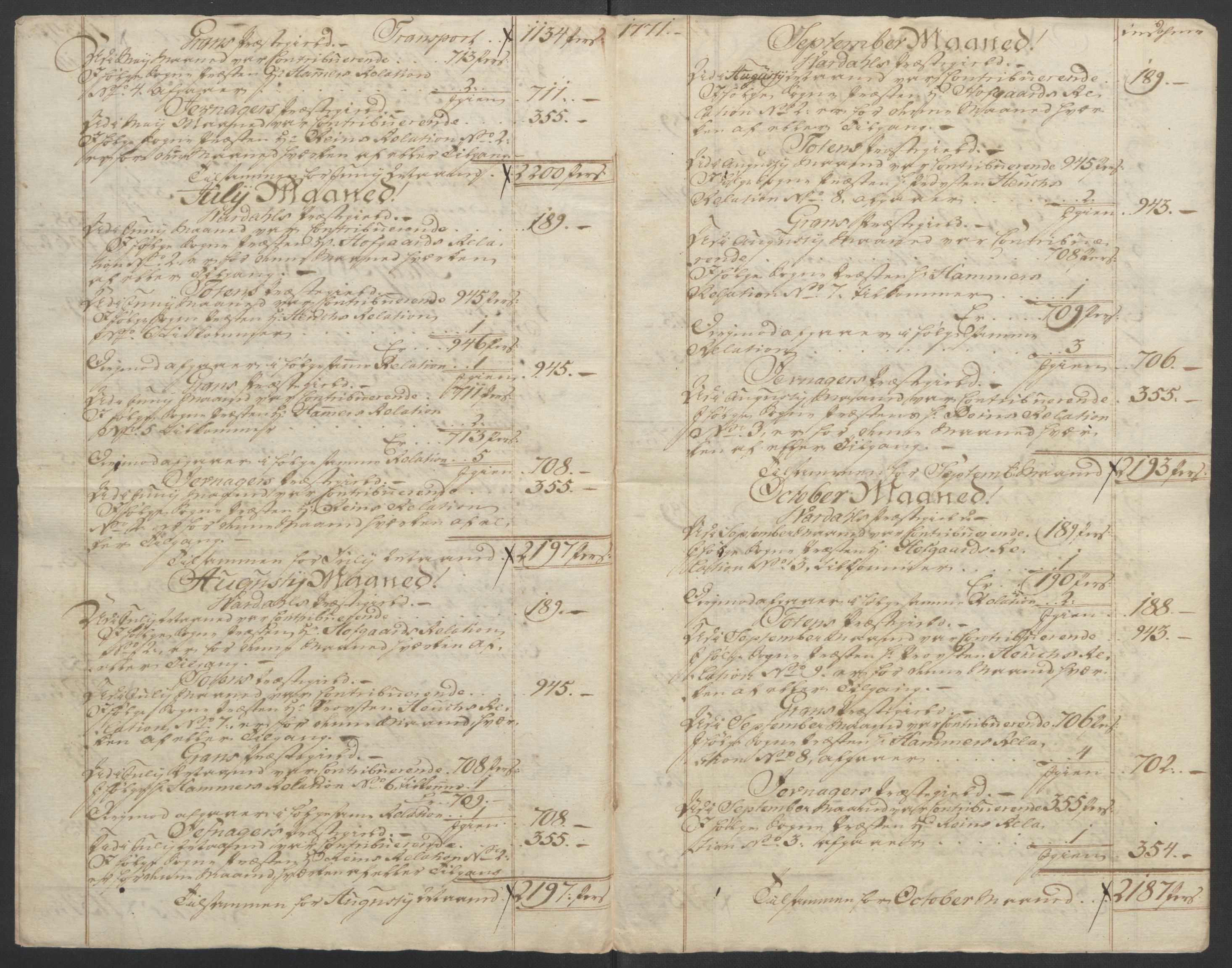 Rentekammeret inntil 1814, Reviderte regnskaper, Fogderegnskap, AV/RA-EA-4092/R19/L1399: Fogderegnskap Toten, Hadeland og Vardal, 1762-1783, p. 230