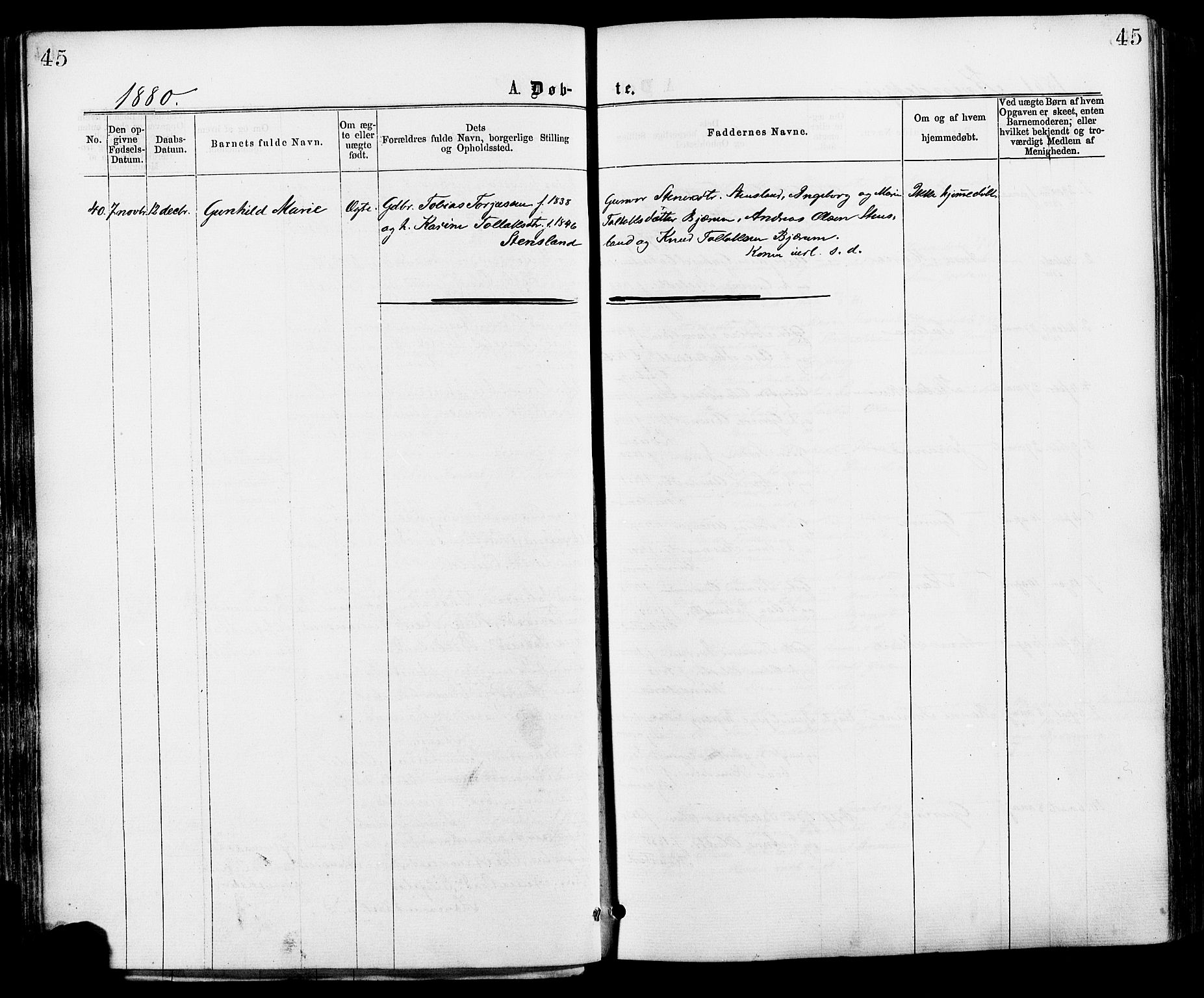 Hægebostad sokneprestkontor, AV/SAK-1111-0024/F/Fa/Faa/L0005: Parish register (official) no. A 5, 1864-1886, p. 45