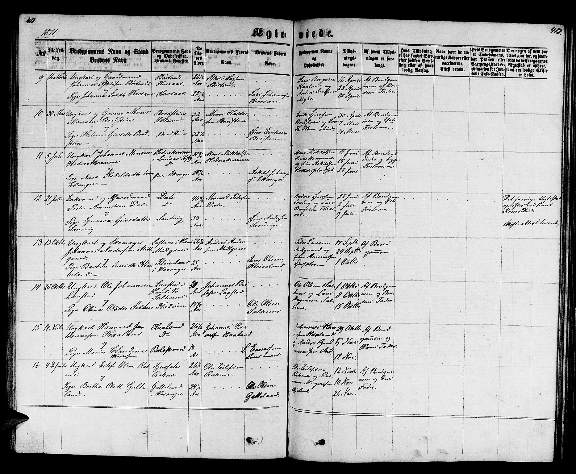 Hamre sokneprestembete, SAB/A-75501/H/Ha/Hab: Parish register (copy) no. B 2, 1863-1880, p. 411-412