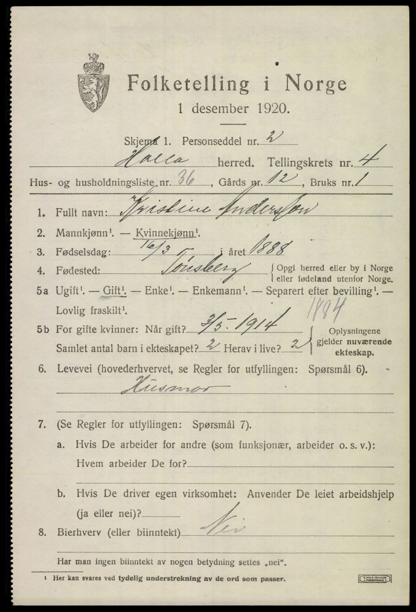 SAKO, 1920 census for Holla, 1920, p. 4061