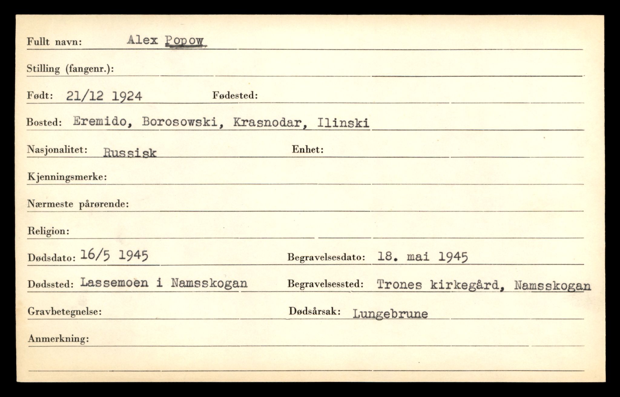 Distriktskontoret for krigsgraver, AV/SAT-A-5030/E/L0005: Kasett/kartotek over falne Britiske og tyske solater, samt andre nasjoners krigsgraver, 1945, p. 647