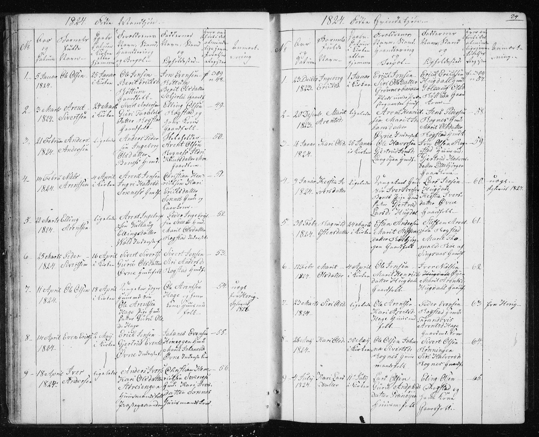 Ministerialprotokoller, klokkerbøker og fødselsregistre - Sør-Trøndelag, SAT/A-1456/687/L1017: Parish register (copy) no. 687C01, 1816-1837, p. 24
