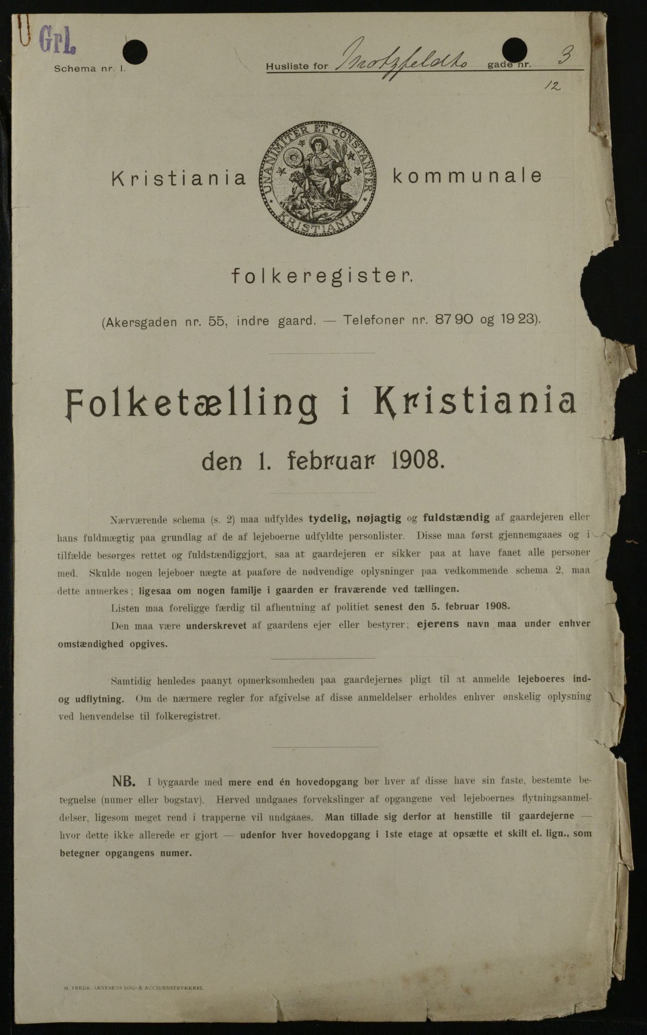 OBA, Municipal Census 1908 for Kristiania, 1908, p. 59080