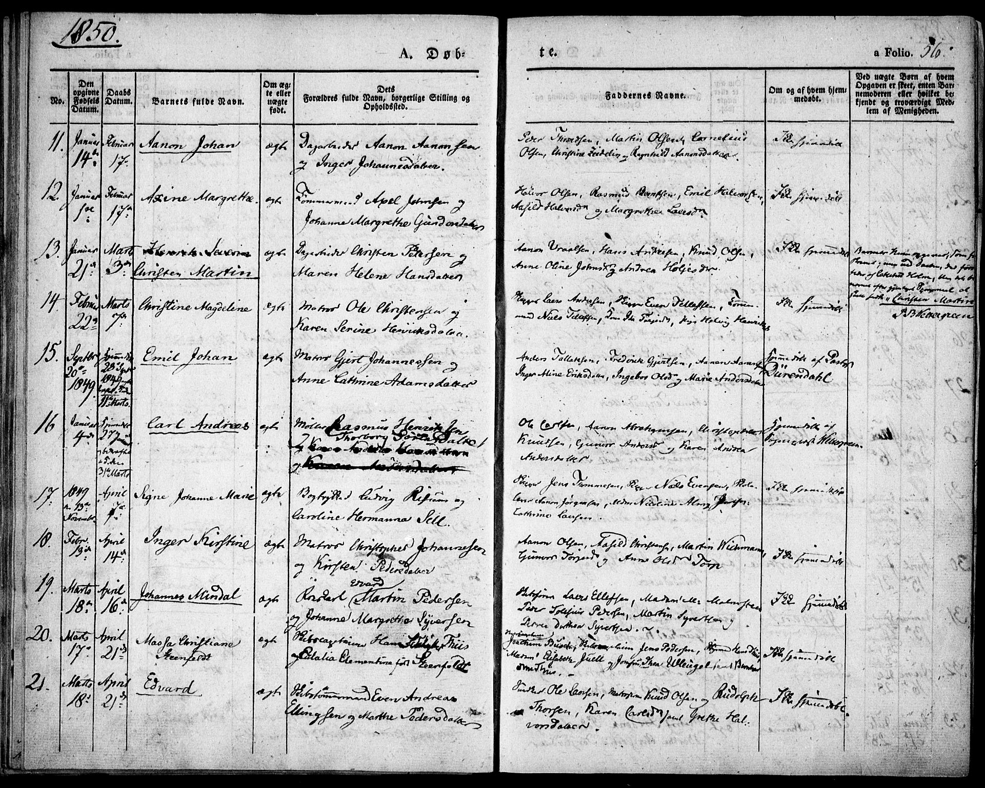 Risør sokneprestkontor, SAK/1111-0035/F/Fa/L0003: Parish register (official) no. A 3, 1838-1864, p. 56