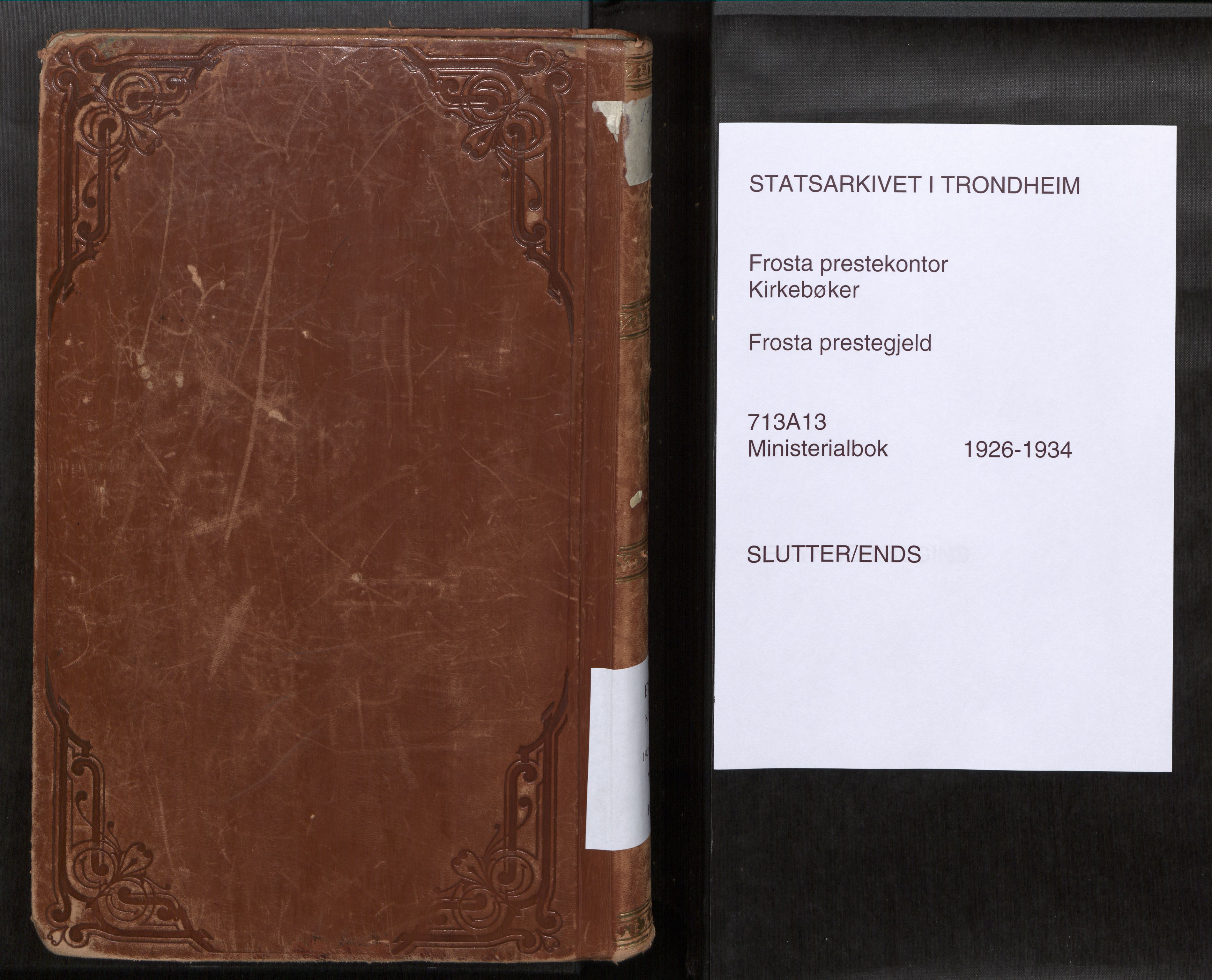 Frosta sokneprestkontor, SAT/A-4380/2/H/Haa/L0001: Parish register (official) no. 1, 1926-1934