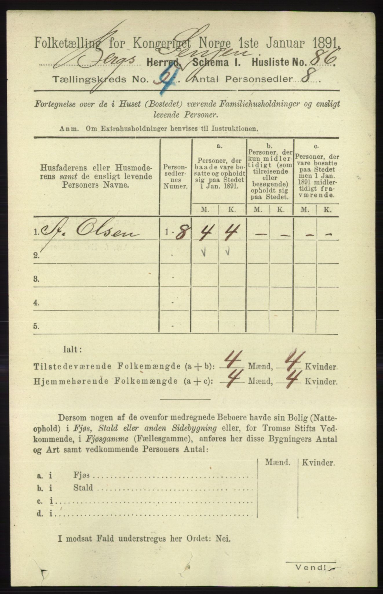 RA, 1891 census for 1929 Berg, 1891, p. 1639