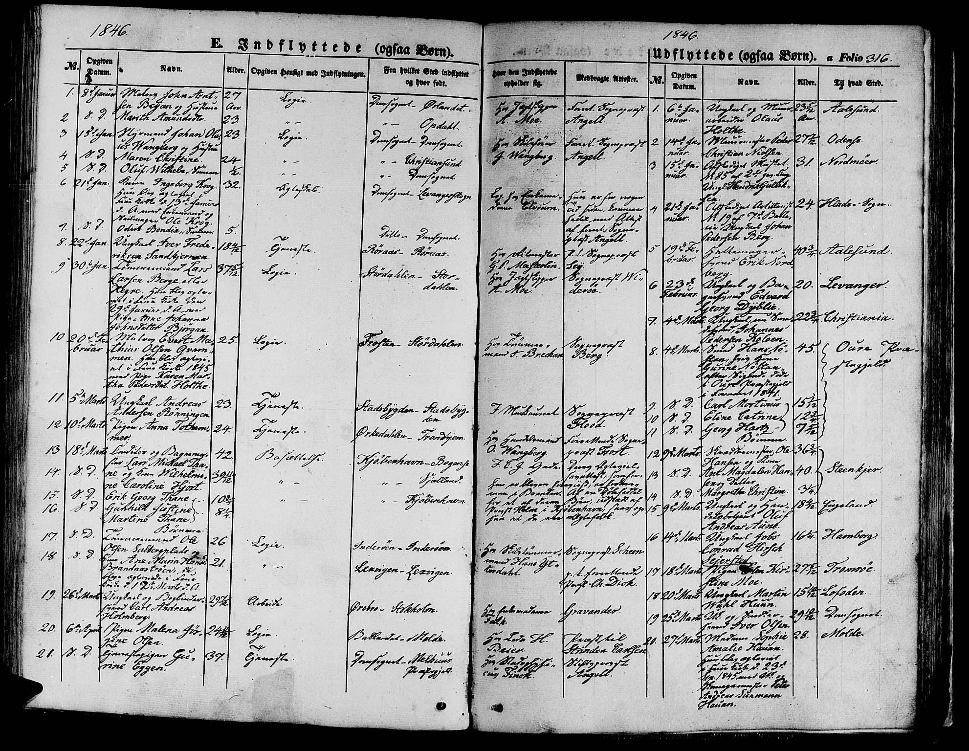 Ministerialprotokoller, klokkerbøker og fødselsregistre - Sør-Trøndelag, SAT/A-1456/602/L0137: Parish register (copy) no. 602C05, 1846-1856, p. 316