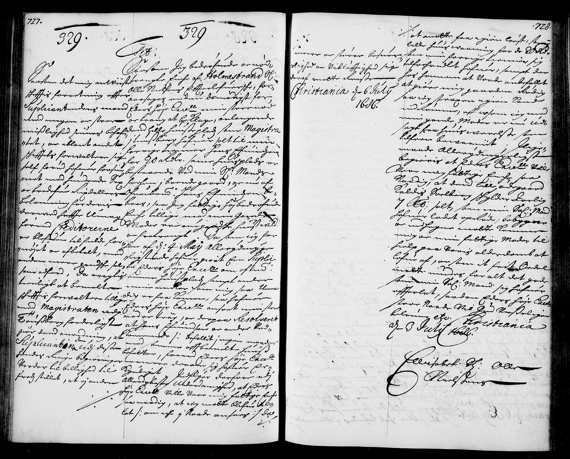 Stattholderembetet 1572-1771, AV/RA-EA-2870/Ae/L0002: Supplikasjons- og resolusjonsprotokoll, 1686, p. 727-728