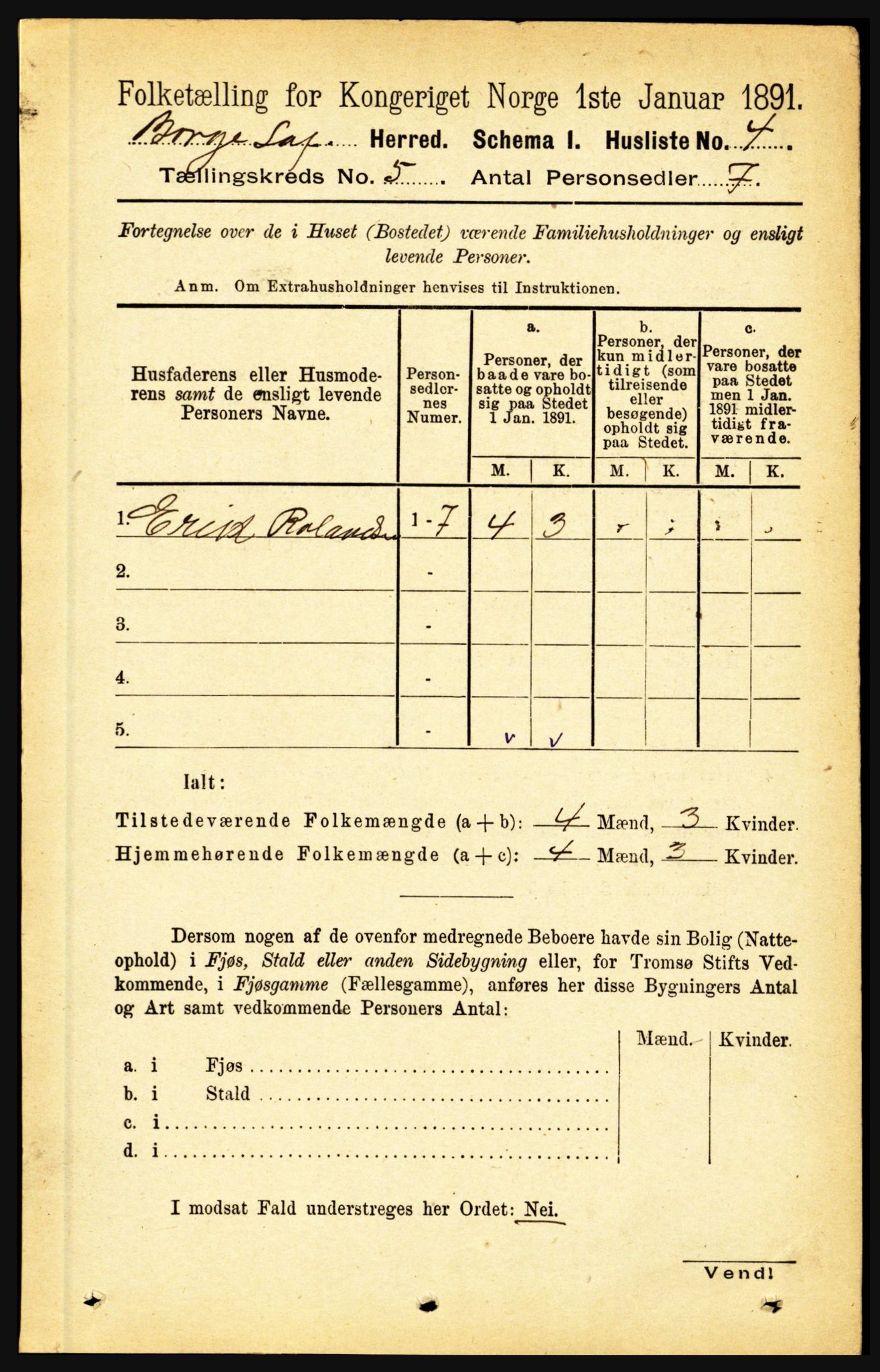 RA, 1891 census for 1862 Borge, 1891, p. 2948