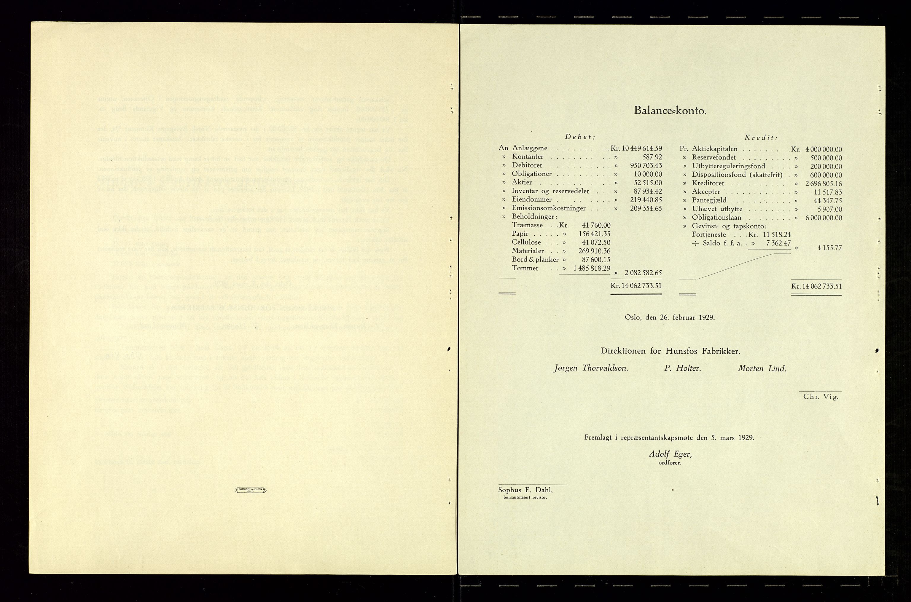 Hunsfos fabrikker, AV/SAK-D/1440/01/L0001/0003: Vedtekter, anmeldelser og årsberetninger / Årsberetninger og regnskap, 1918-1989, p. 48