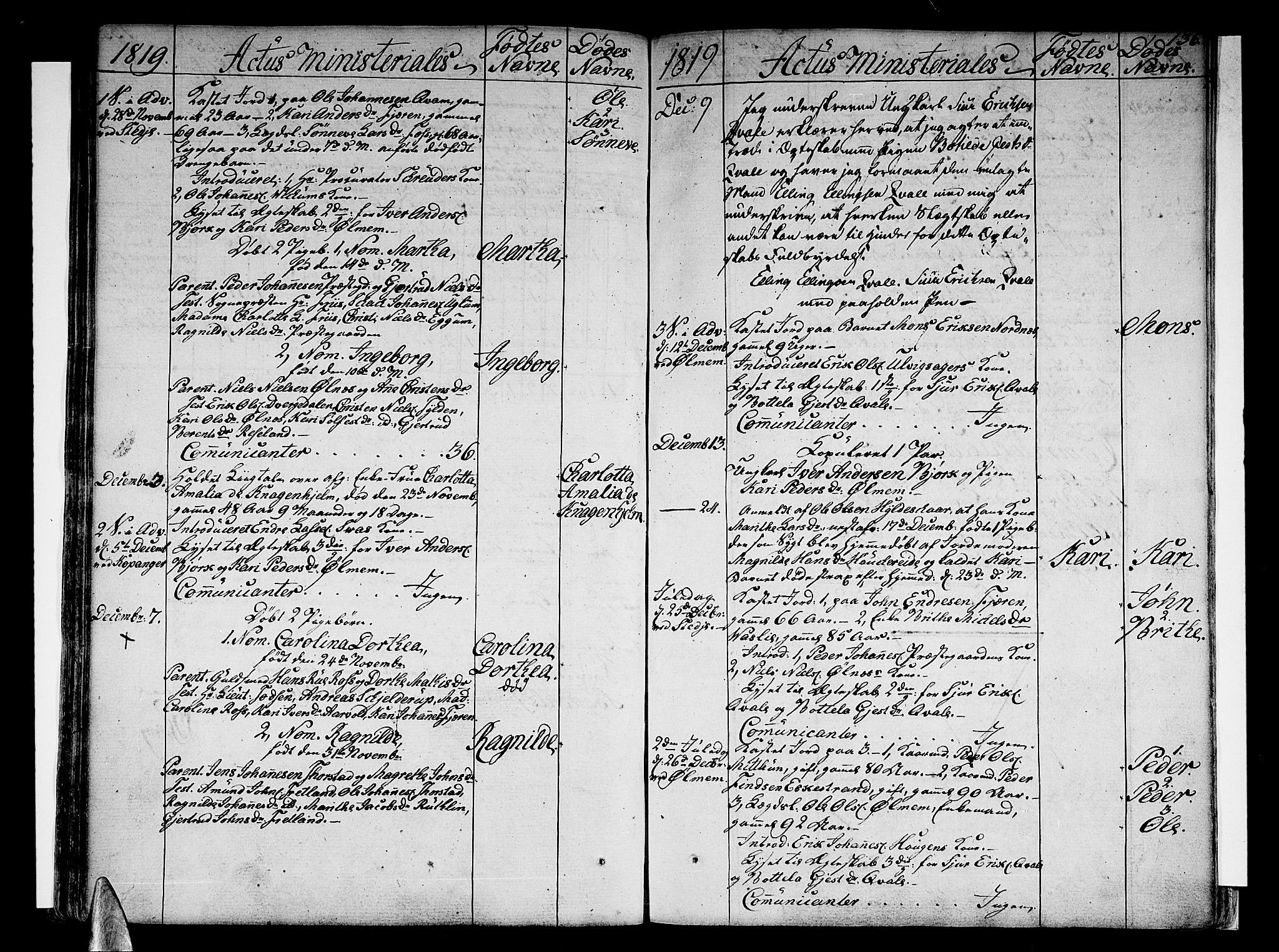 Sogndal sokneprestembete, SAB/A-81301/H/Haa/Haaa/L0009: Parish register (official) no. A 9, 1809-1821, p. 136