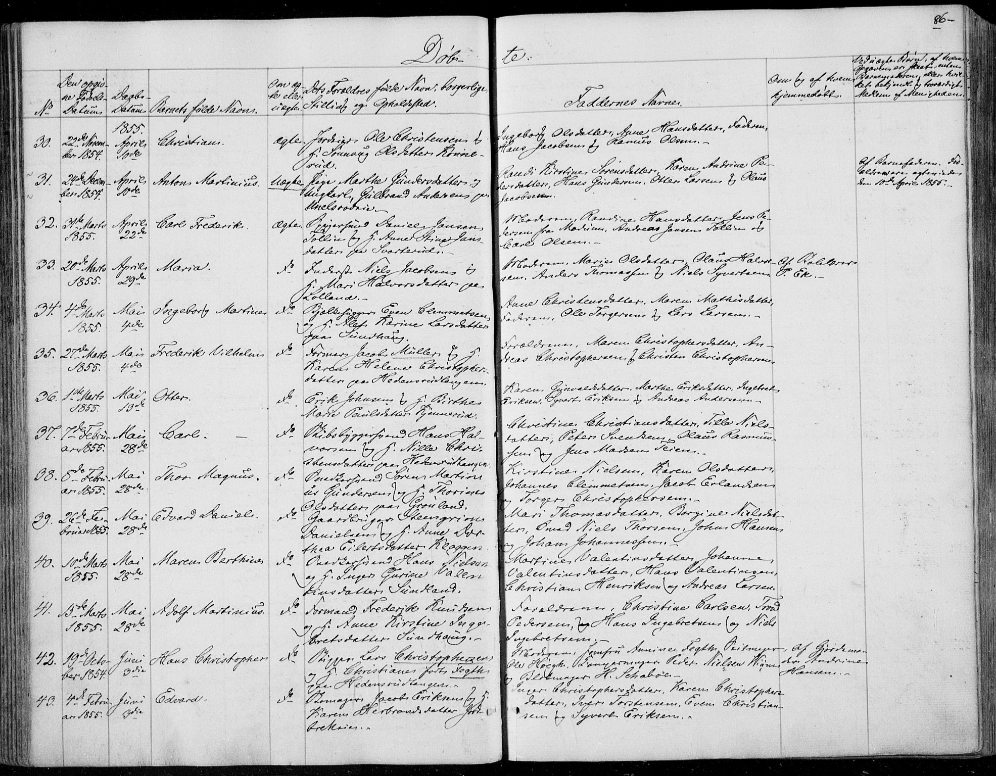 Skoger kirkebøker, AV/SAKO-A-59/F/Fa/L0003: Parish register (official) no. I 3, 1842-1861, p. 86