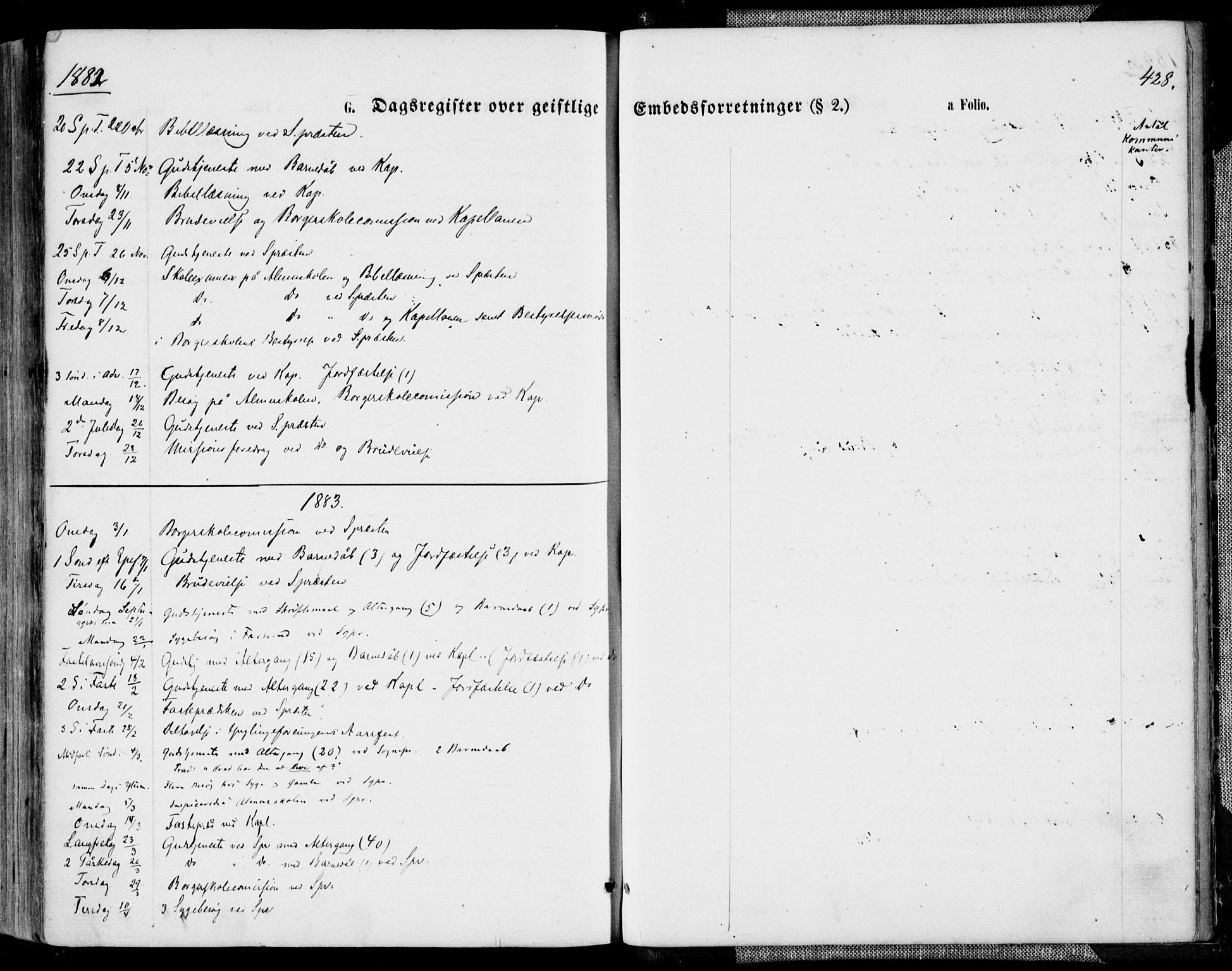 Farsund sokneprestkontor, SAK/1111-0009/F/Fa/L0005: Parish register (official) no. A 5, 1863-1886, p. 428
