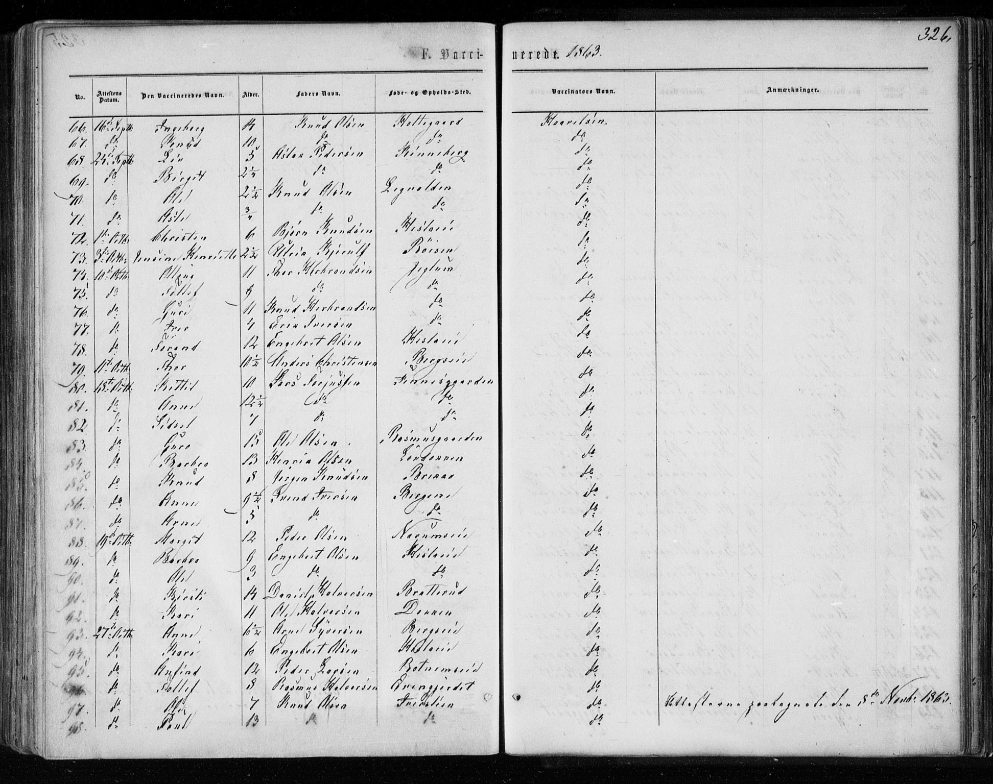 Gol kirkebøker, AV/SAKO-A-226/F/Fa/L0003: Parish register (official) no. I 3, 1863-1875, p. 326