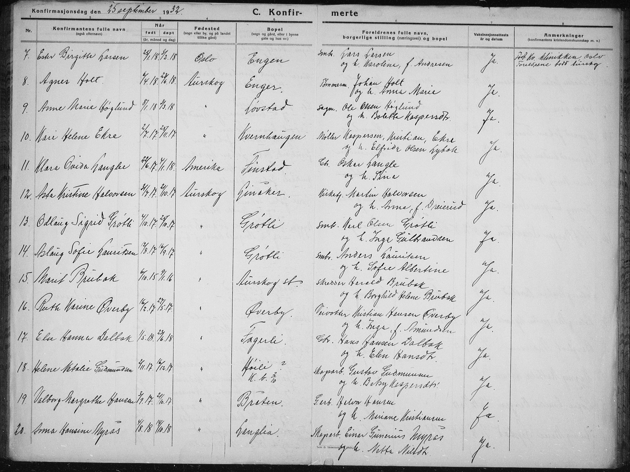 Aurskog prestekontor Kirkebøker, AV/SAO-A-10304a/G/Ga/L0006: Parish register (copy) no. I 6, 1923-1939