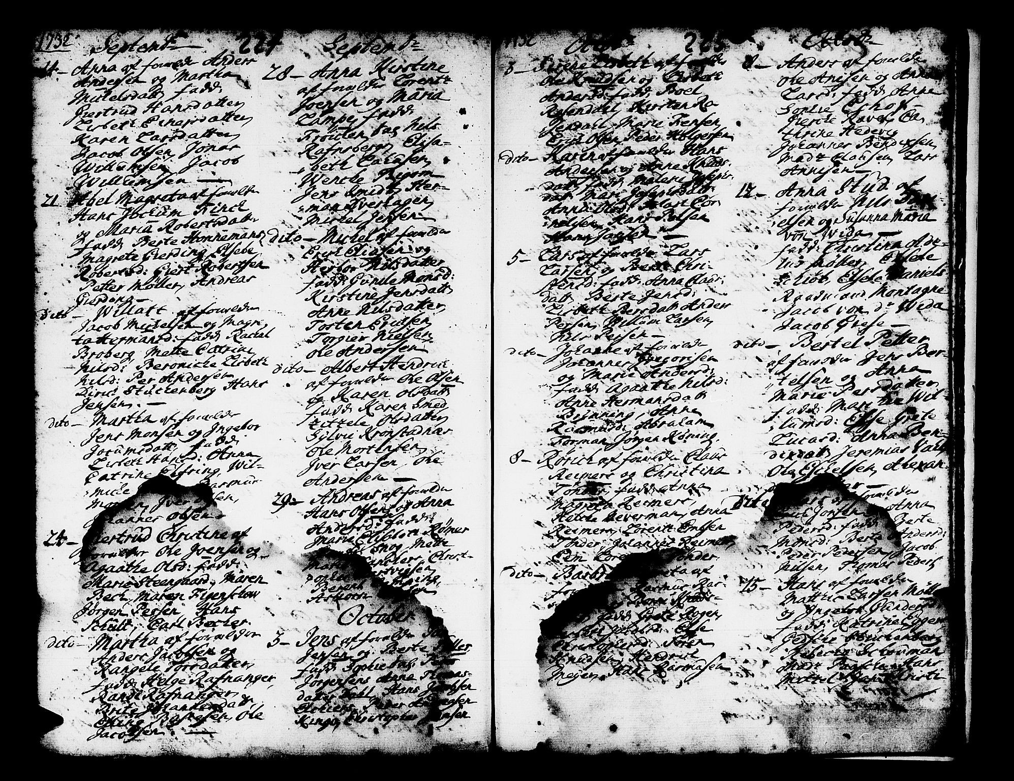 Domkirken sokneprestembete, AV/SAB-A-74801/H/Haa/L0001: Parish register (official) no. A 1, 1719-1732, p. 224-225