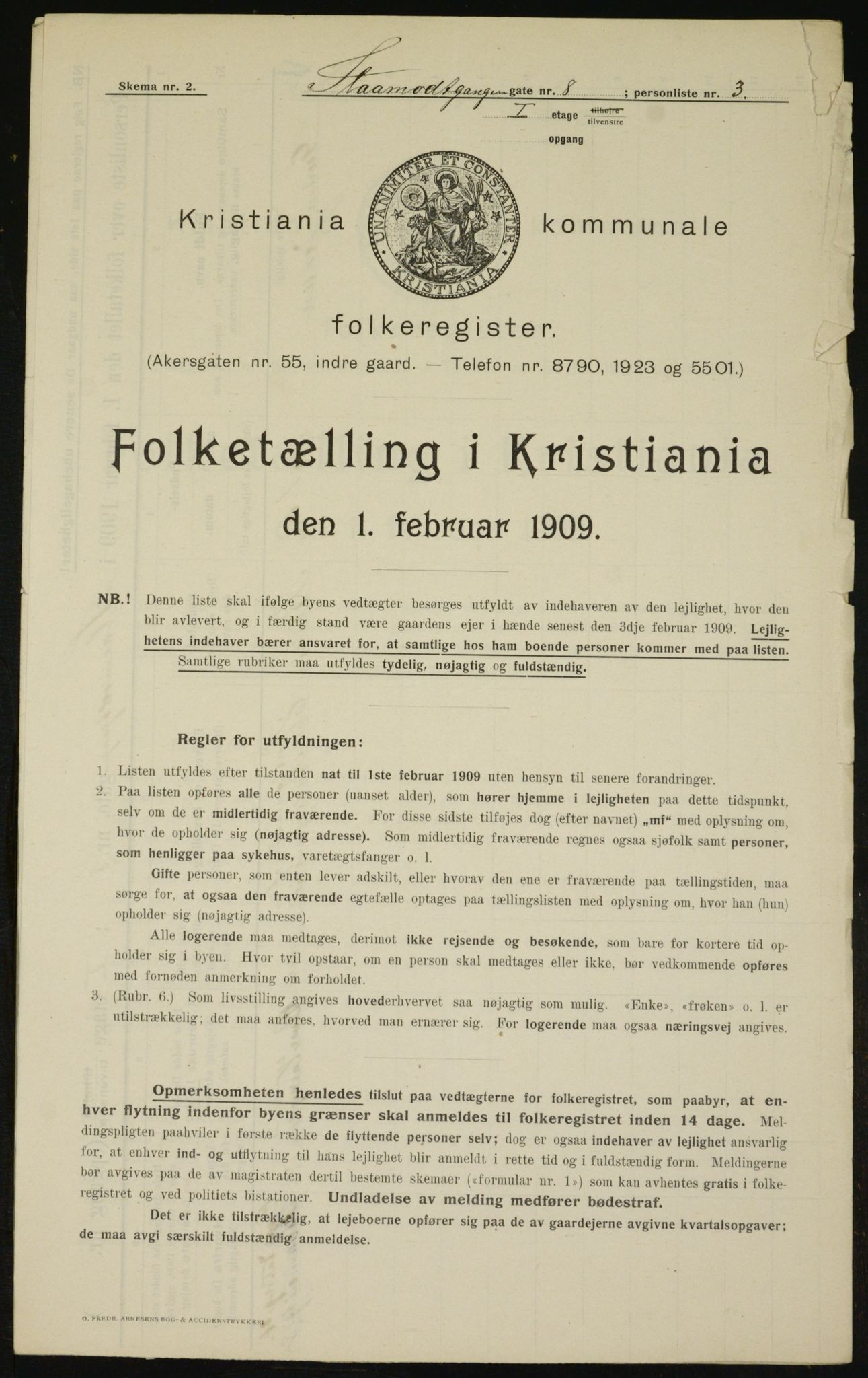 OBA, Municipal Census 1909 for Kristiania, 1909, p. 87953