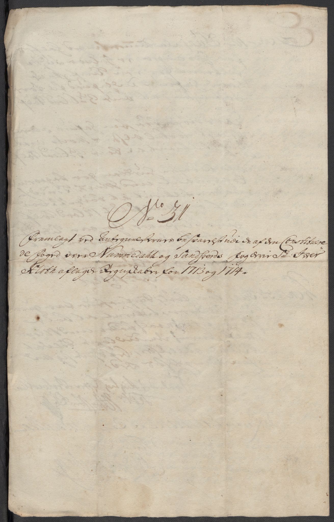 Rentekammeret inntil 1814, Reviderte regnskaper, Fogderegnskap, AV/RA-EA-4092/R24/L1590: Fogderegnskap Numedal og Sandsvær, 1714, p. 233