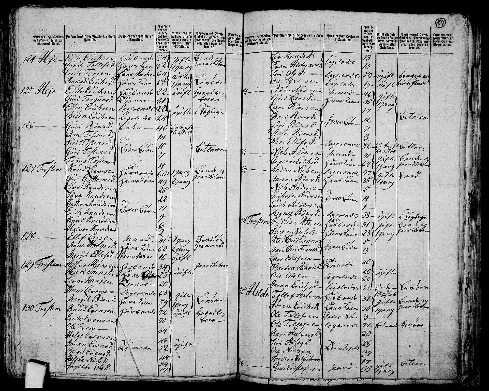 RA, 1801 census for 0616P Nes, 1801, p. 156b-157a