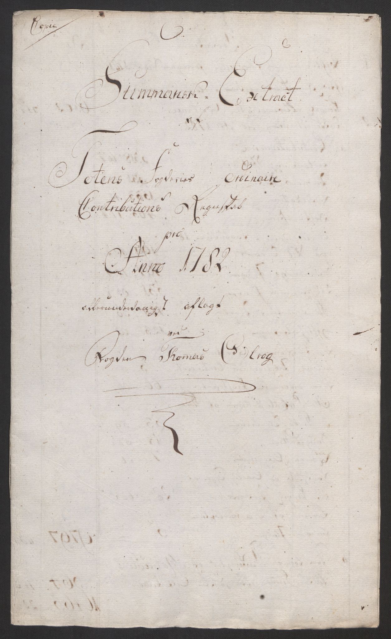 Rentekammeret inntil 1814, Reviderte regnskaper, Fogderegnskap, RA/EA-4092/R19/L1369: Fogderegnskap Toten, Hadeland og Vardal, 1782, p. 35