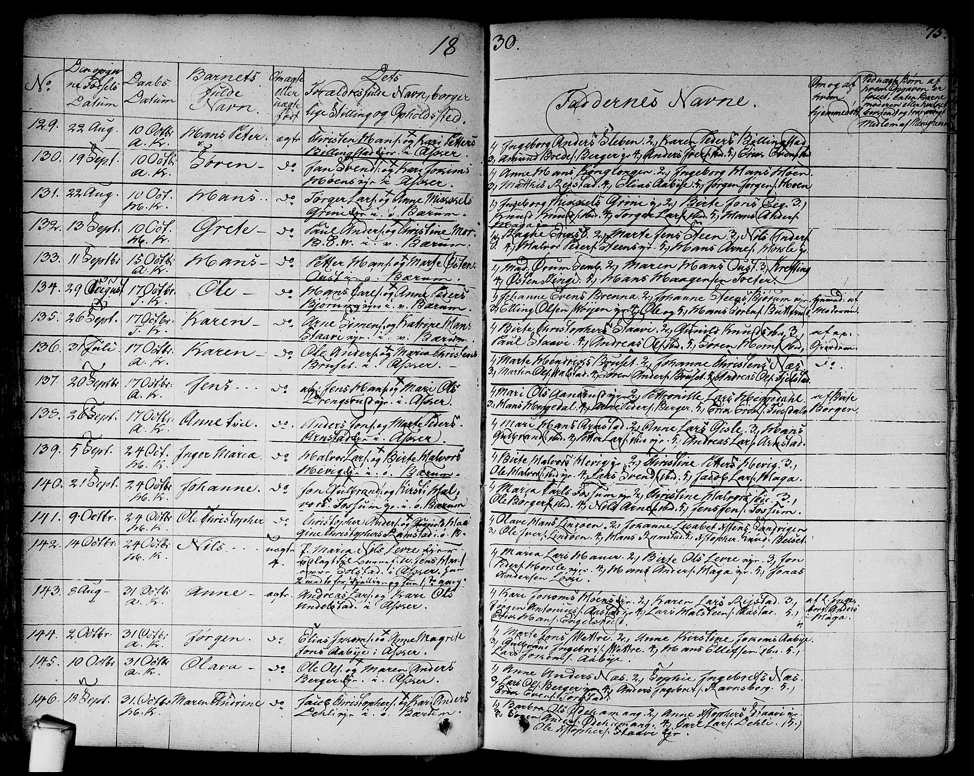 Asker prestekontor Kirkebøker, SAO/A-10256a/F/Fa/L0007: Parish register (official) no. I 7, 1825-1864, p. 75