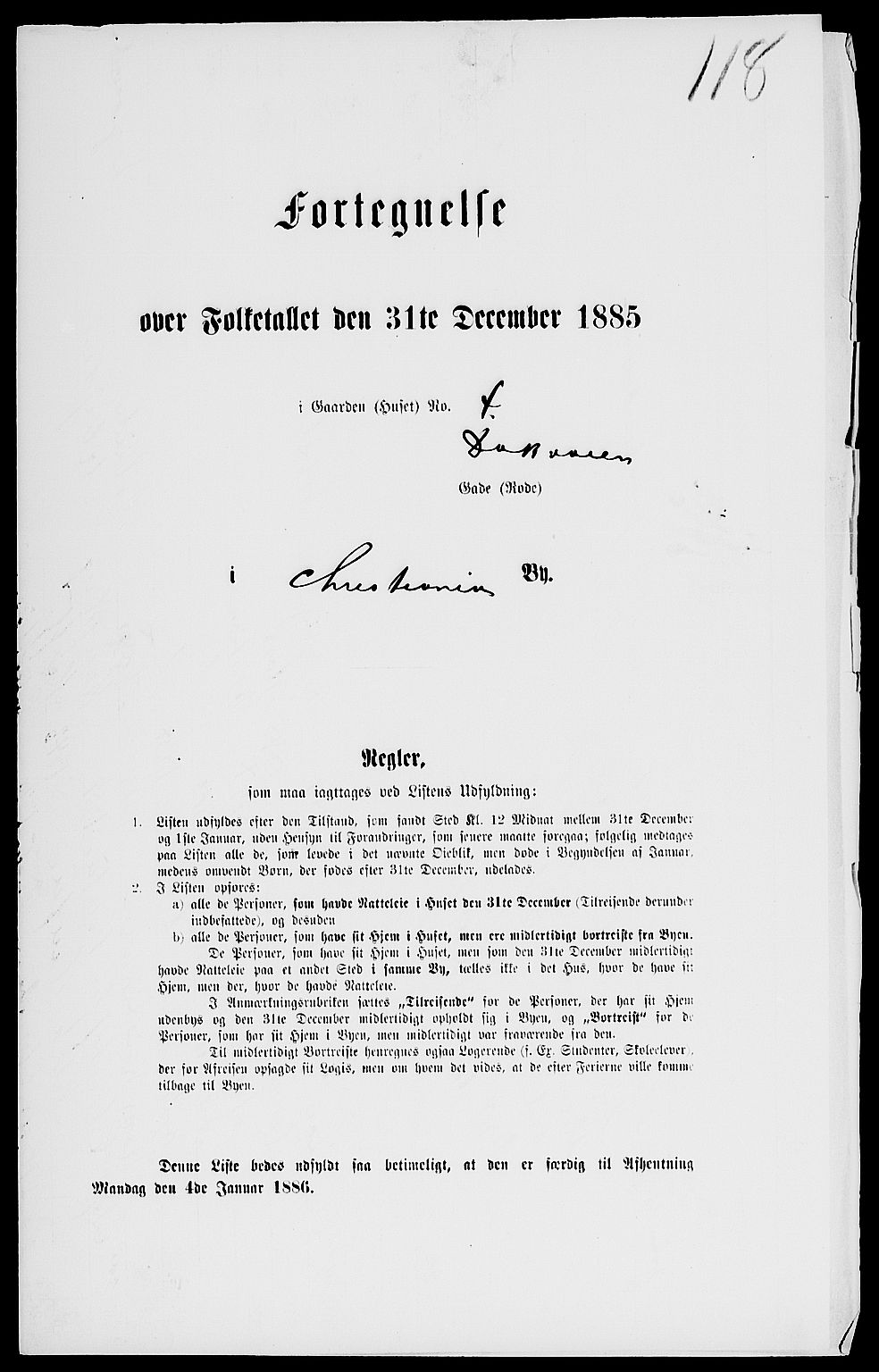 RA, 1885 census for 0301 Kristiania, 1885, p. 2664