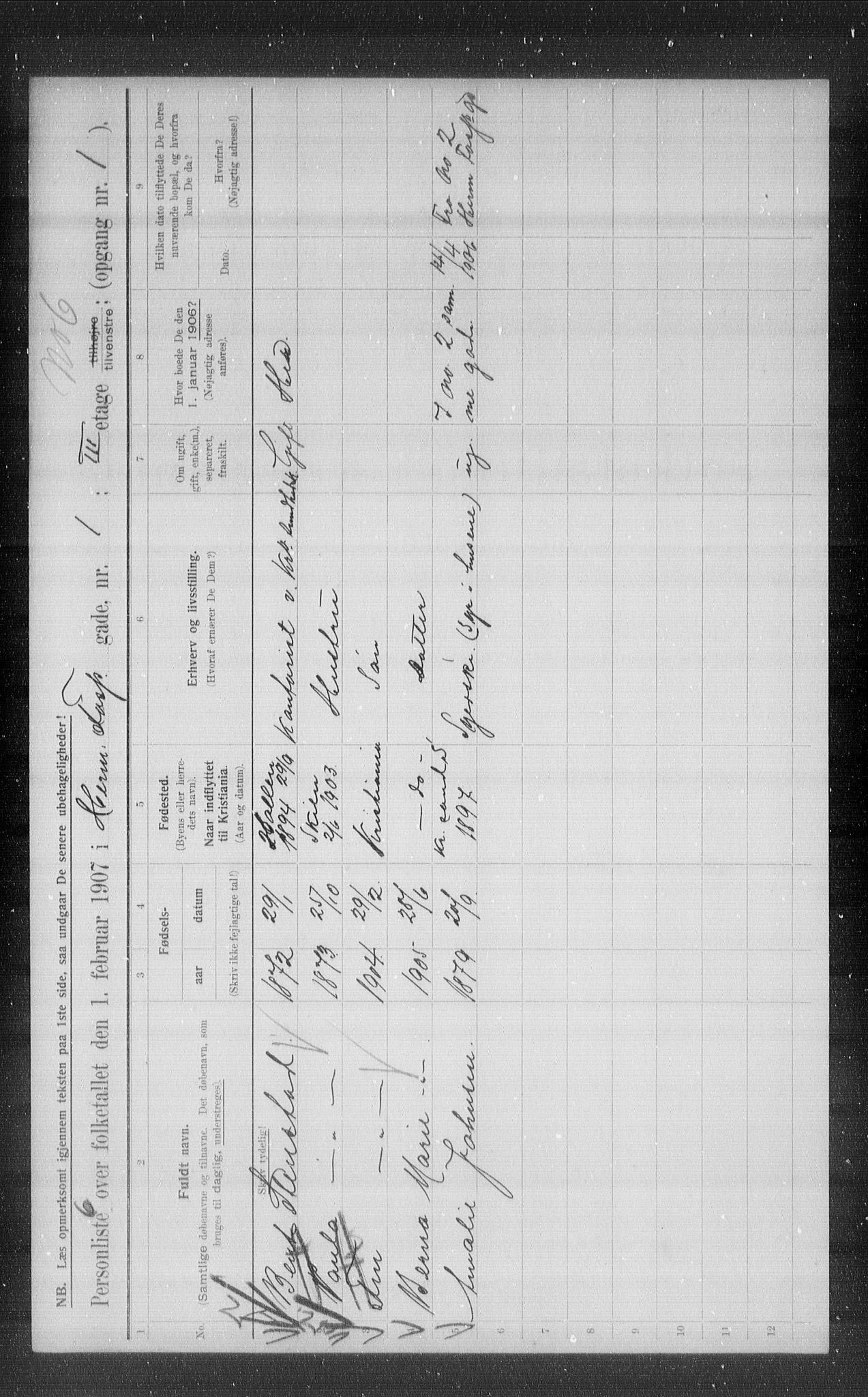 OBA, Municipal Census 1907 for Kristiania, 1907, p. 19859