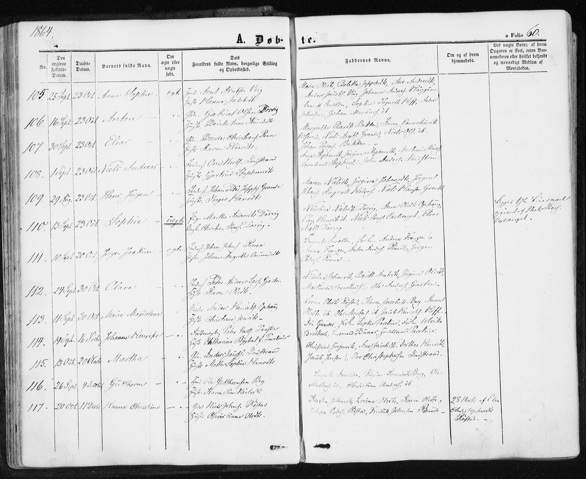 Ministerialprotokoller, klokkerbøker og fødselsregistre - Sør-Trøndelag, AV/SAT-A-1456/659/L0737: Parish register (official) no. 659A07, 1857-1875, p. 60