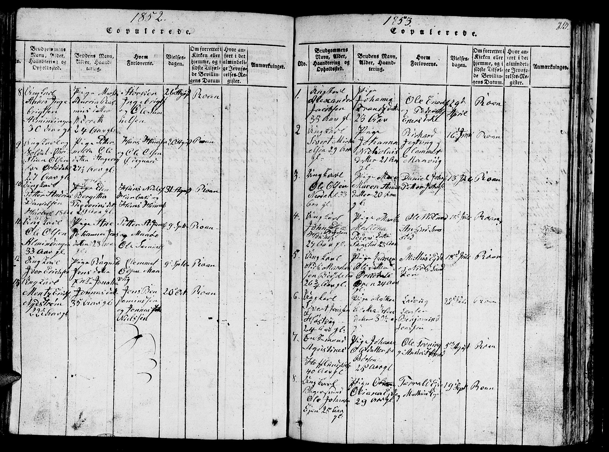 Ministerialprotokoller, klokkerbøker og fødselsregistre - Sør-Trøndelag, SAT/A-1456/657/L0714: Parish register (copy) no. 657C01, 1818-1868, p. 213