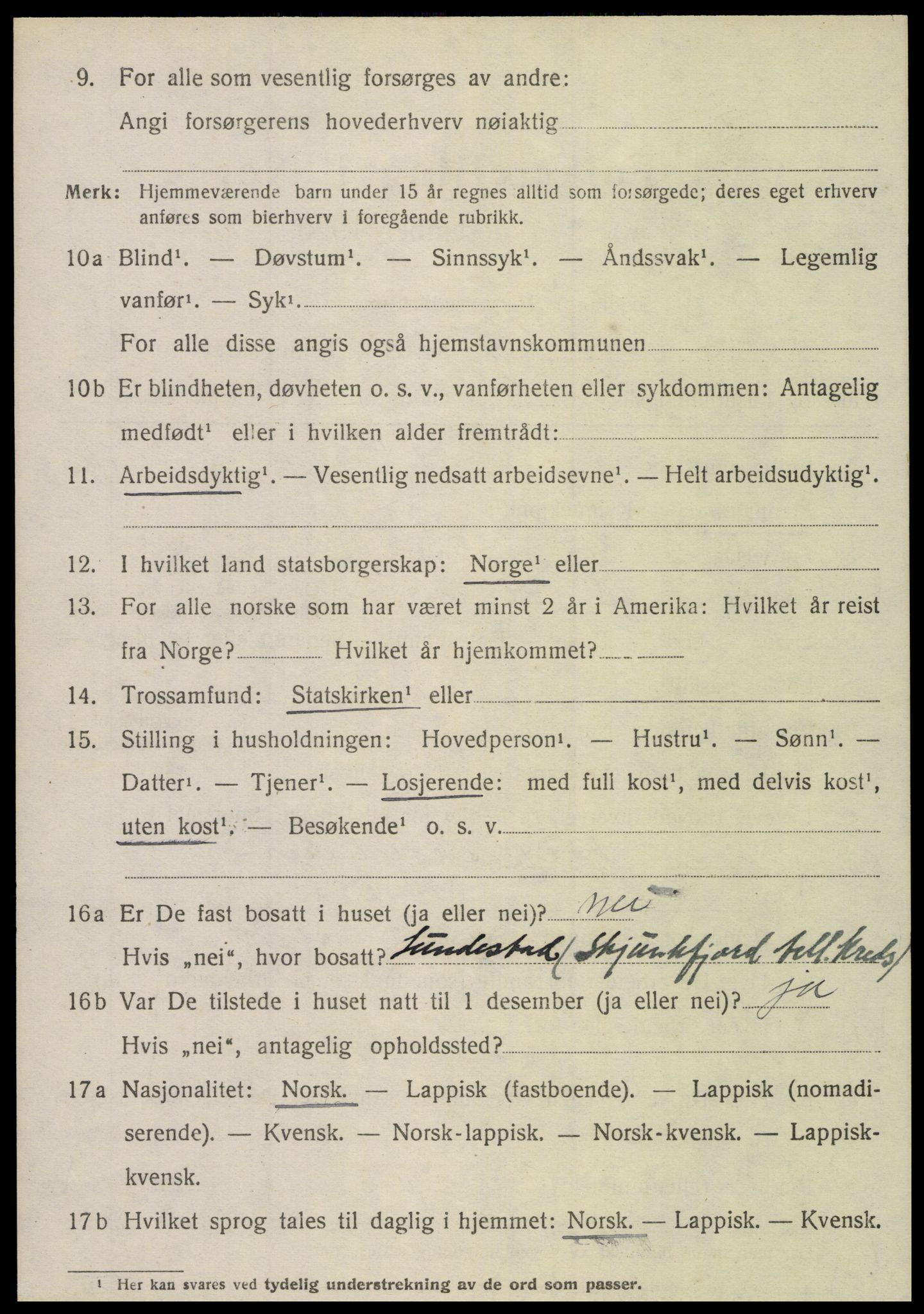 SAT, 1920 census for Sørfold, 1920, p. 6430