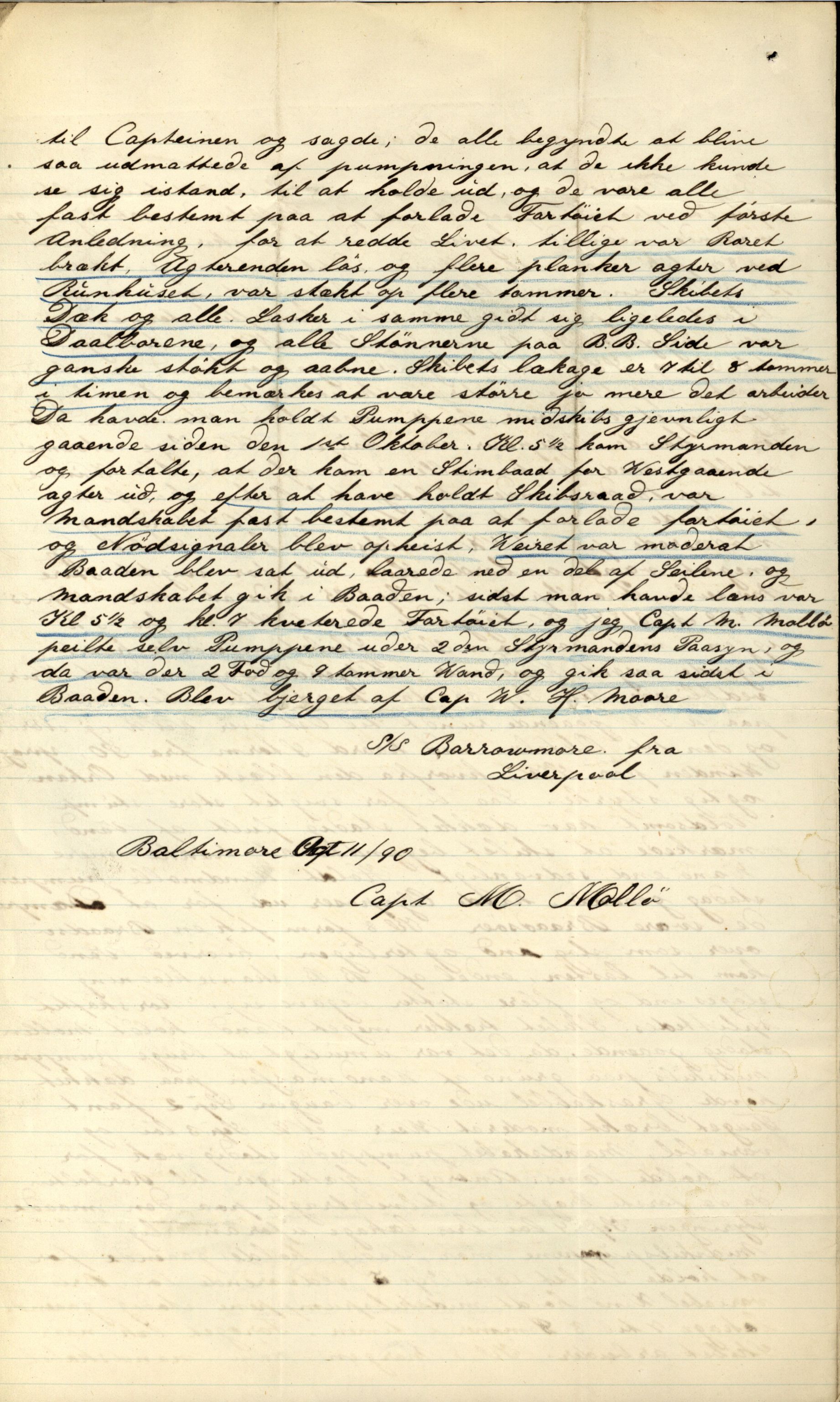 Pa 63 - Østlandske skibsassuranceforening, VEMU/A-1079/G/Ga/L0026/0002: Havaridokumenter / Dovre, Dictator, Ella, Elizabeth Morton, 1890, p. 101