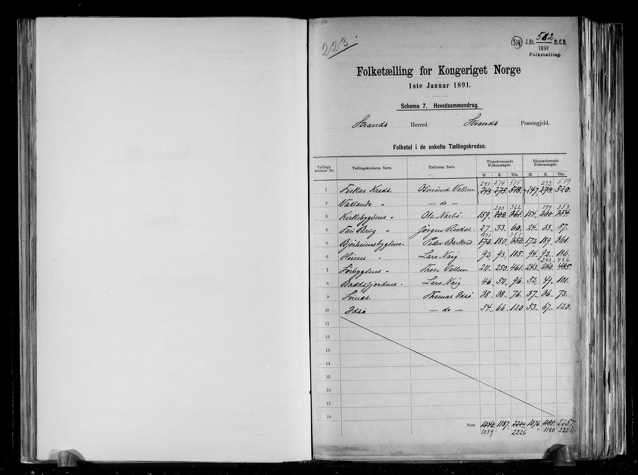 RA, 1891 census for 1130 Strand, 1891, p. 2