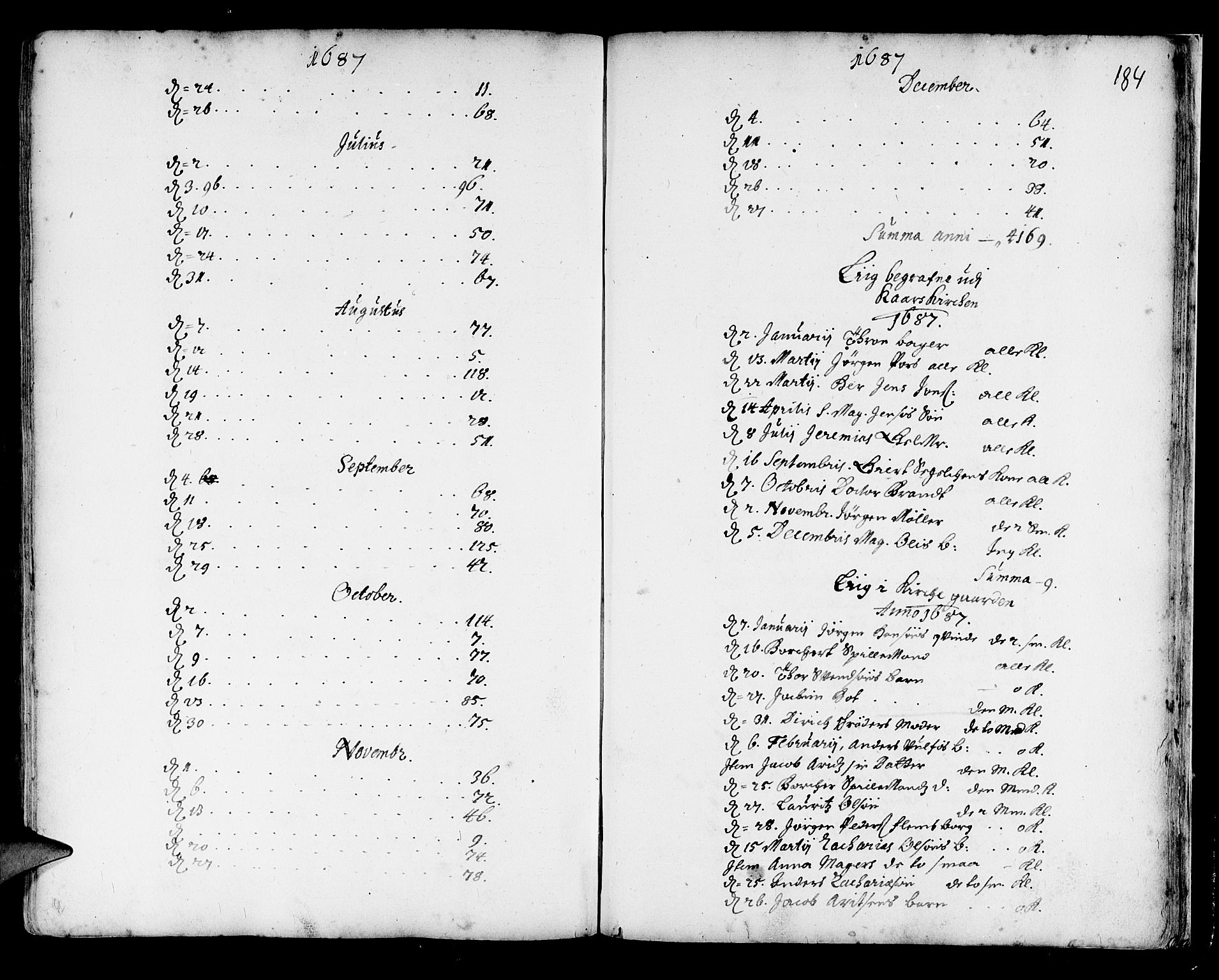 Korskirken sokneprestembete, SAB/A-76101/H/Haa/L0001: Parish register (official) no. A 1, 1674-1688, p. 184