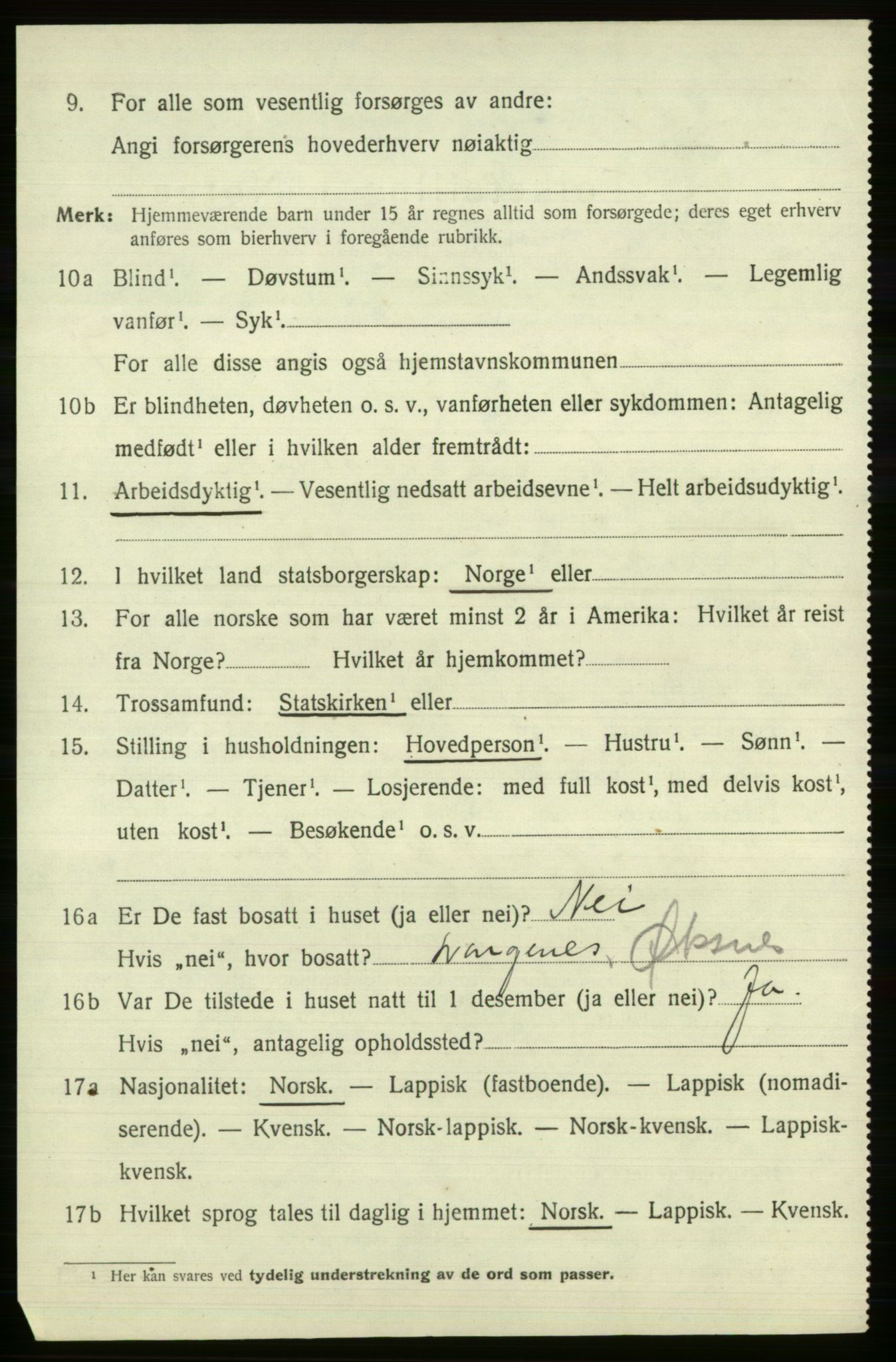 SATØ, 1920 census for Loppa, 1920, p. 3679