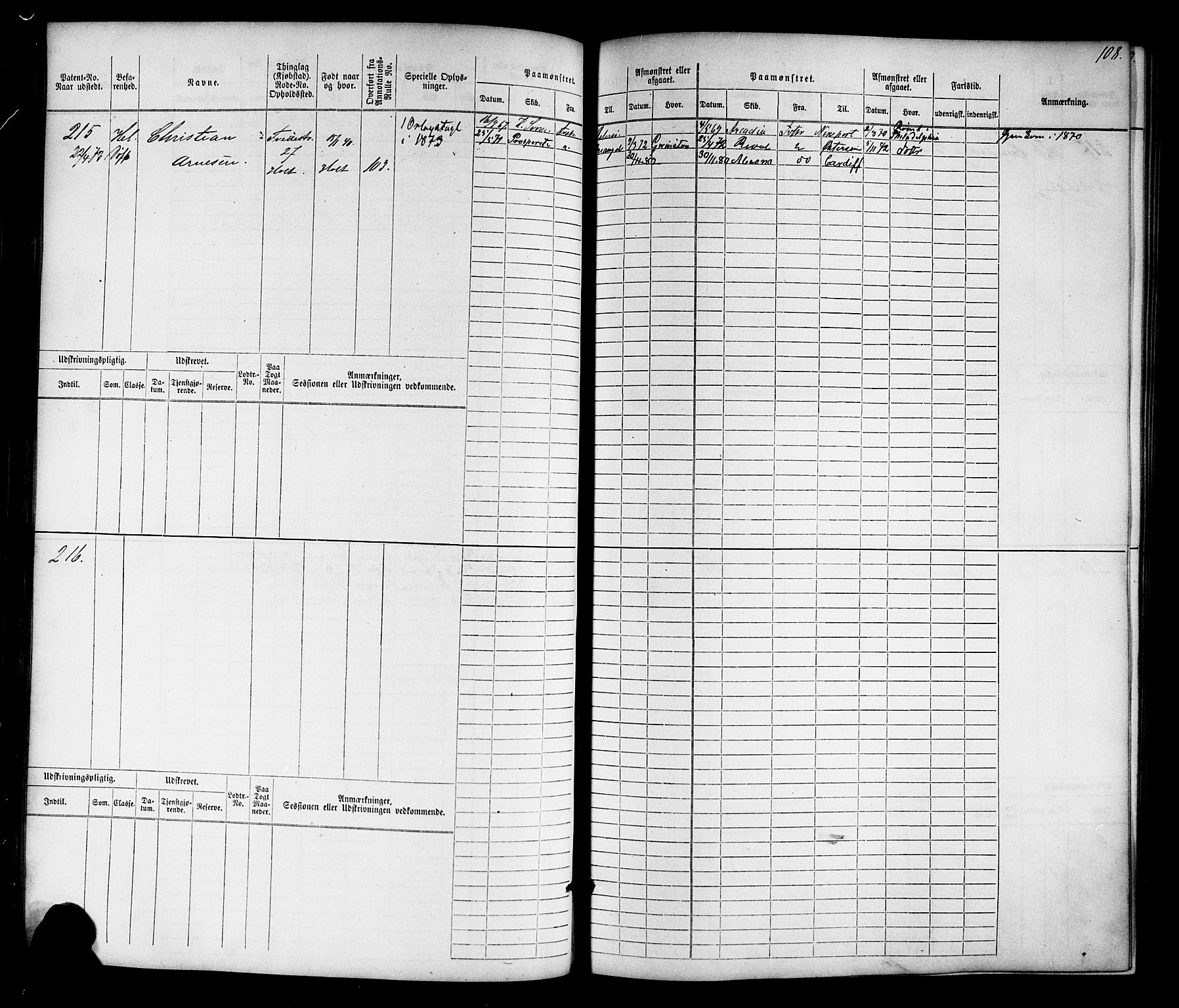 Tvedestrand mønstringskrets, AV/SAK-2031-0011/F/Fb/L0015: Hovedrulle nr 1-766, U-31, 1869-1900, p. 112