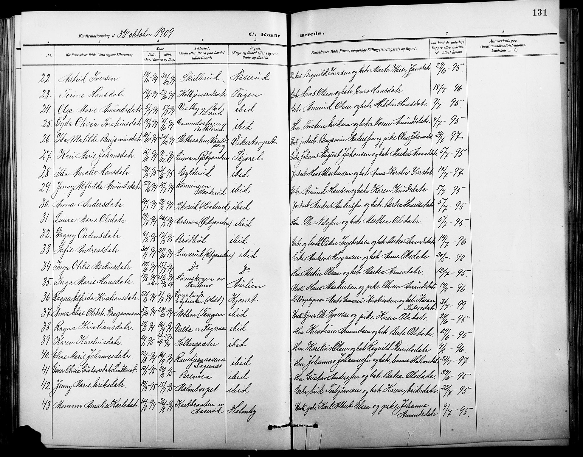 Vinger prestekontor, AV/SAH-PREST-024/H/Ha/Hab/L0004: Parish register (copy) no. 4, 1895-1920, p. 131