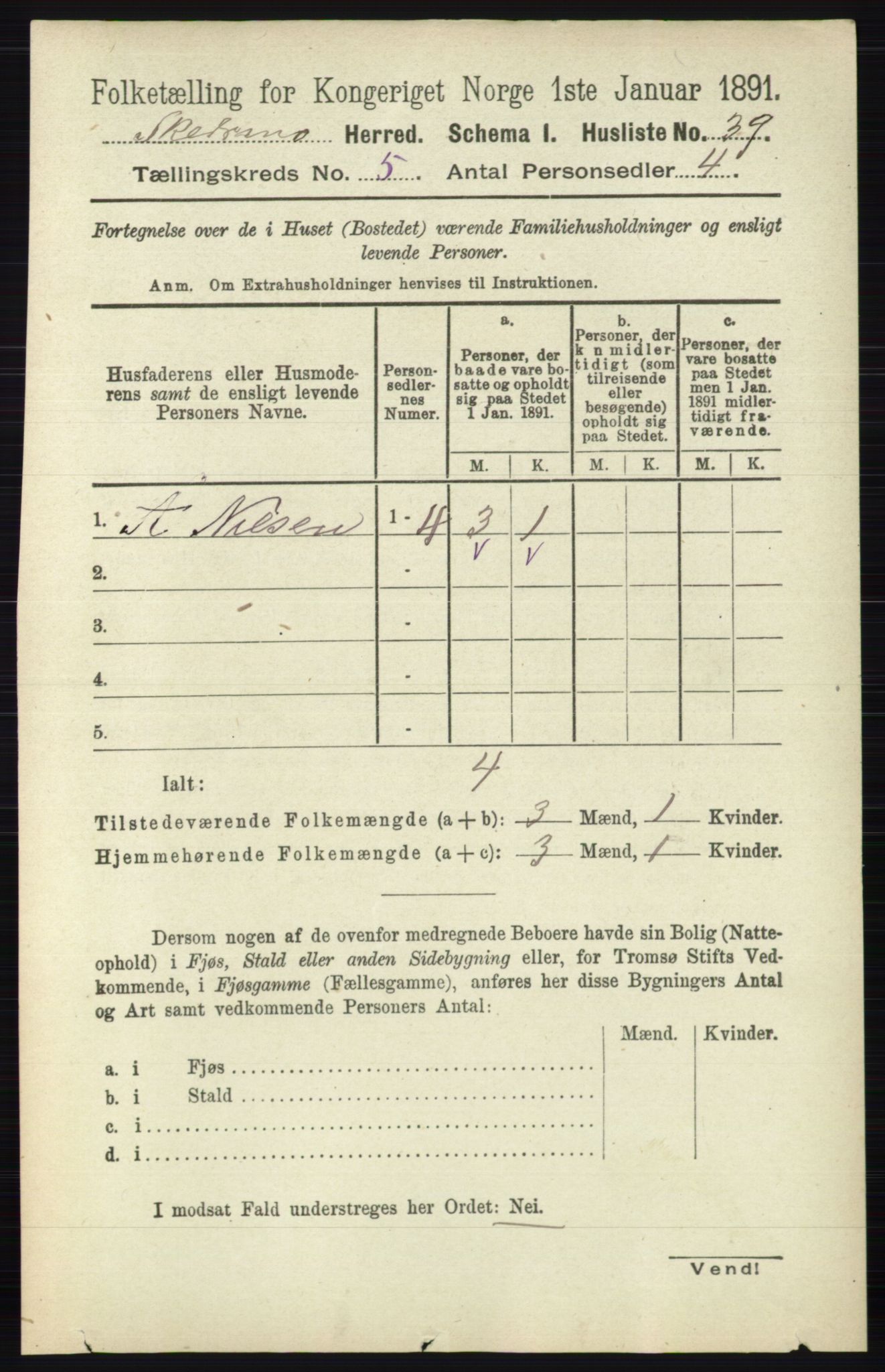 RA, 1891 census for 0231 Skedsmo, 1891, p. 2284