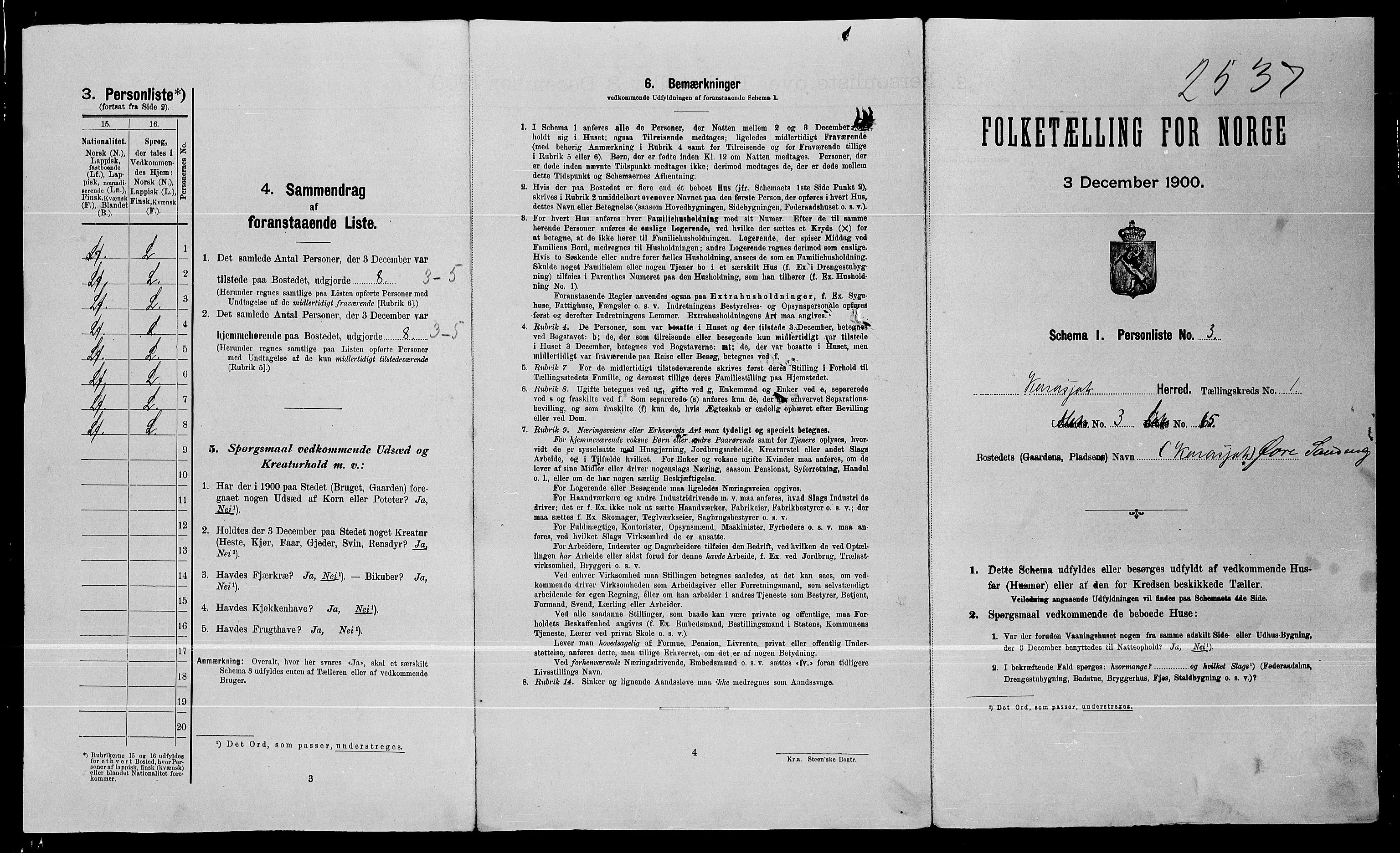 SATØ, 1900 census for Karasjok, 1900, p. 32