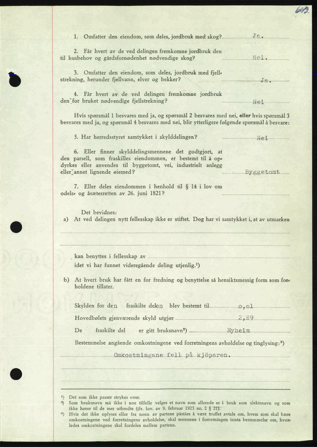 Nordmøre sorenskriveri, AV/SAT-A-4132/1/2/2Ca: Mortgage book no. A109, 1948-1948, Diary no: : 2980/1948