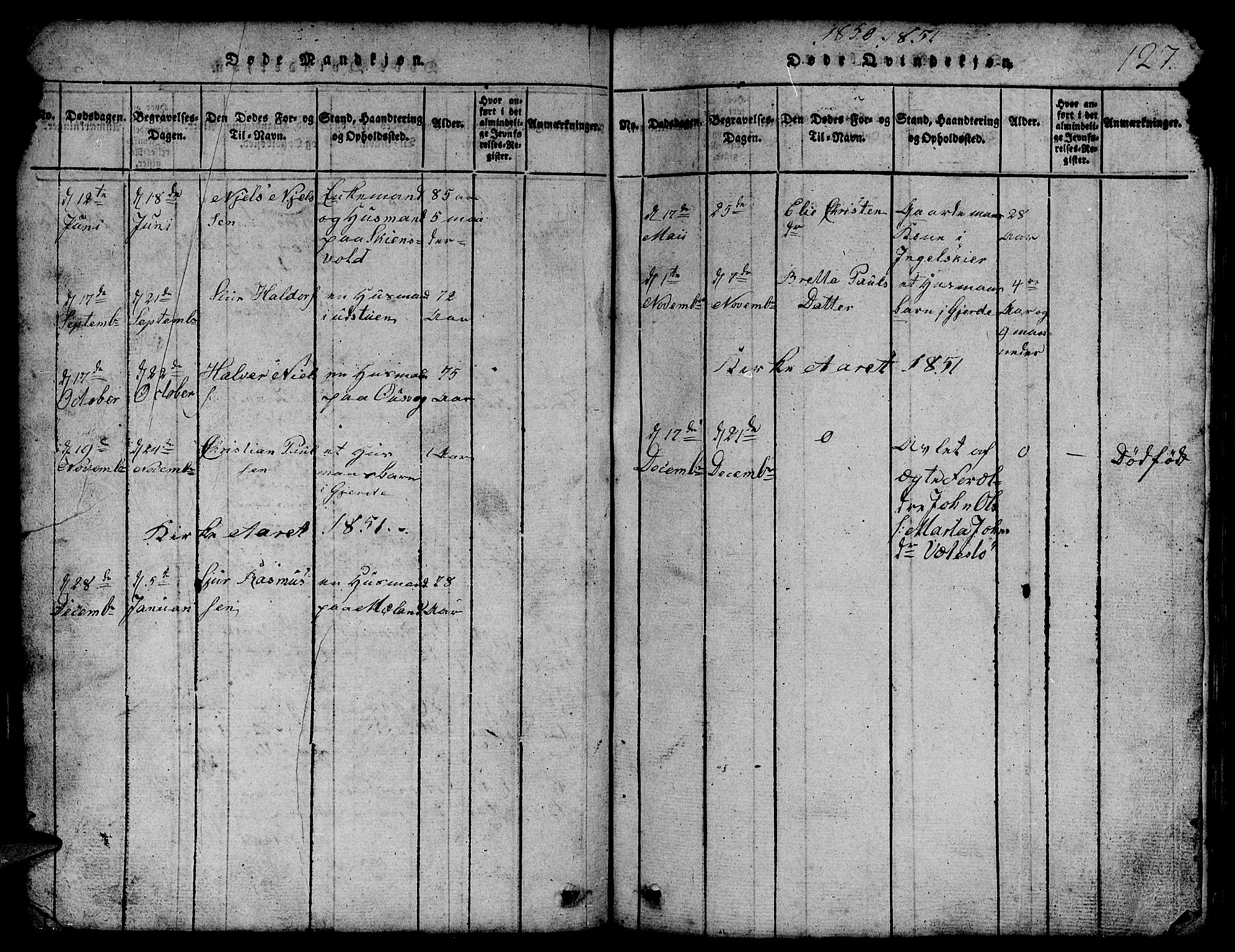 Etne sokneprestembete, SAB/A-75001/H/Hab: Parish register (copy) no. B 1, 1815-1850, p. 127