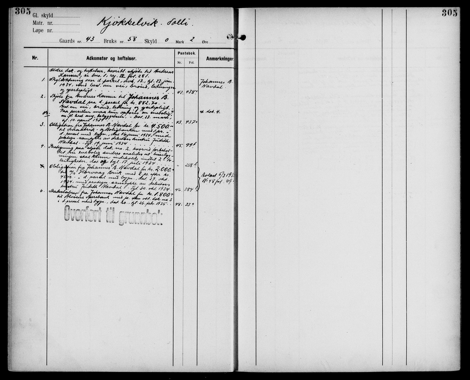 Midhordland sorenskriveri, AV/SAB-A-3001/1/G/Ga/Gab/L0109: Mortgage register no. II.A.b.109, p. 305