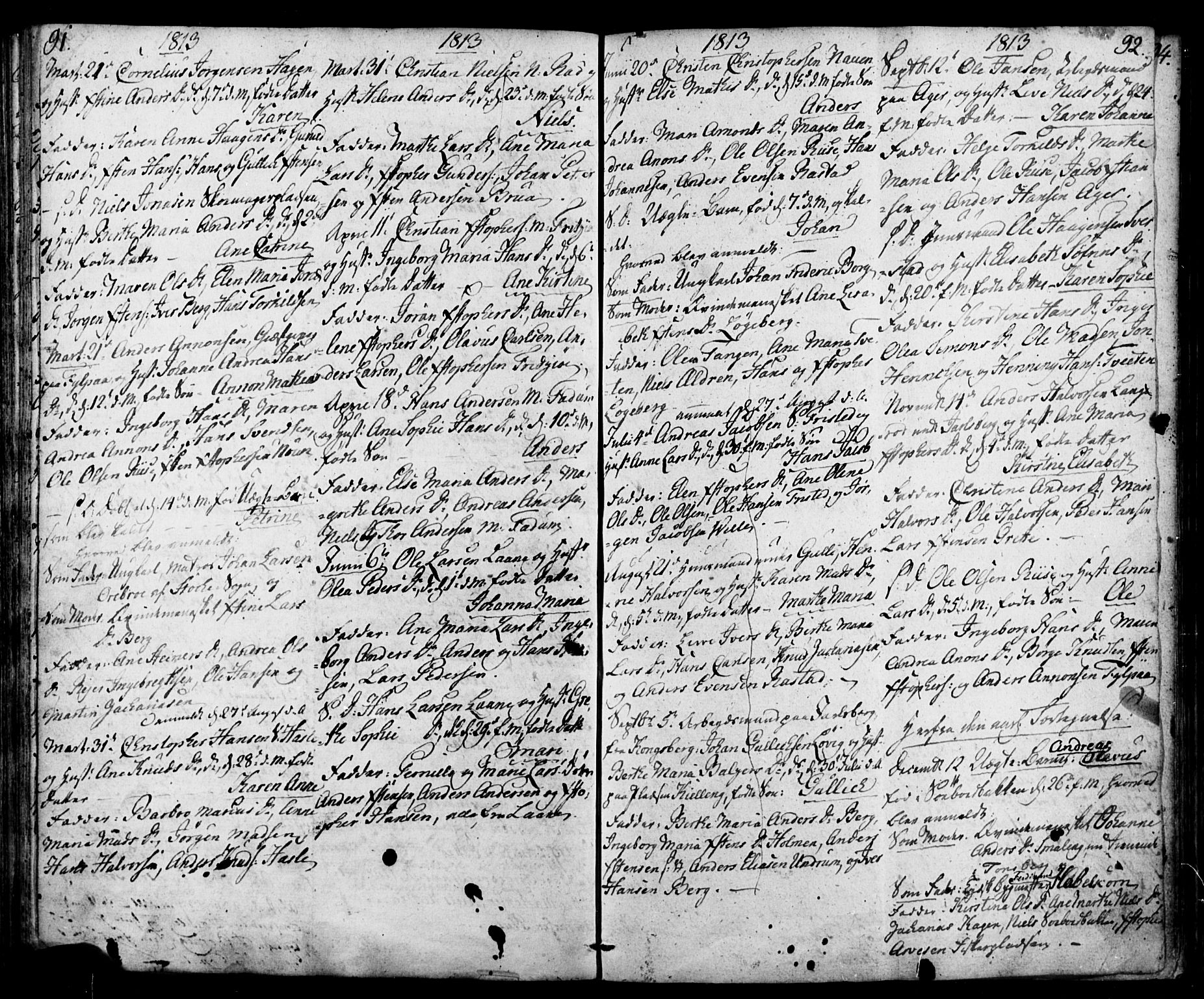 Sem kirkebøker, AV/SAKO-A-5/F/Fa/L0003: Parish register (official) no. I 3, 1799-1814, p. 91-92