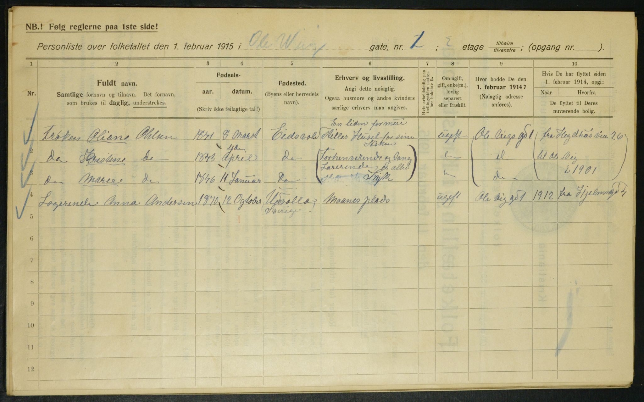 OBA, Municipal Census 1915 for Kristiania, 1915, p. 74844