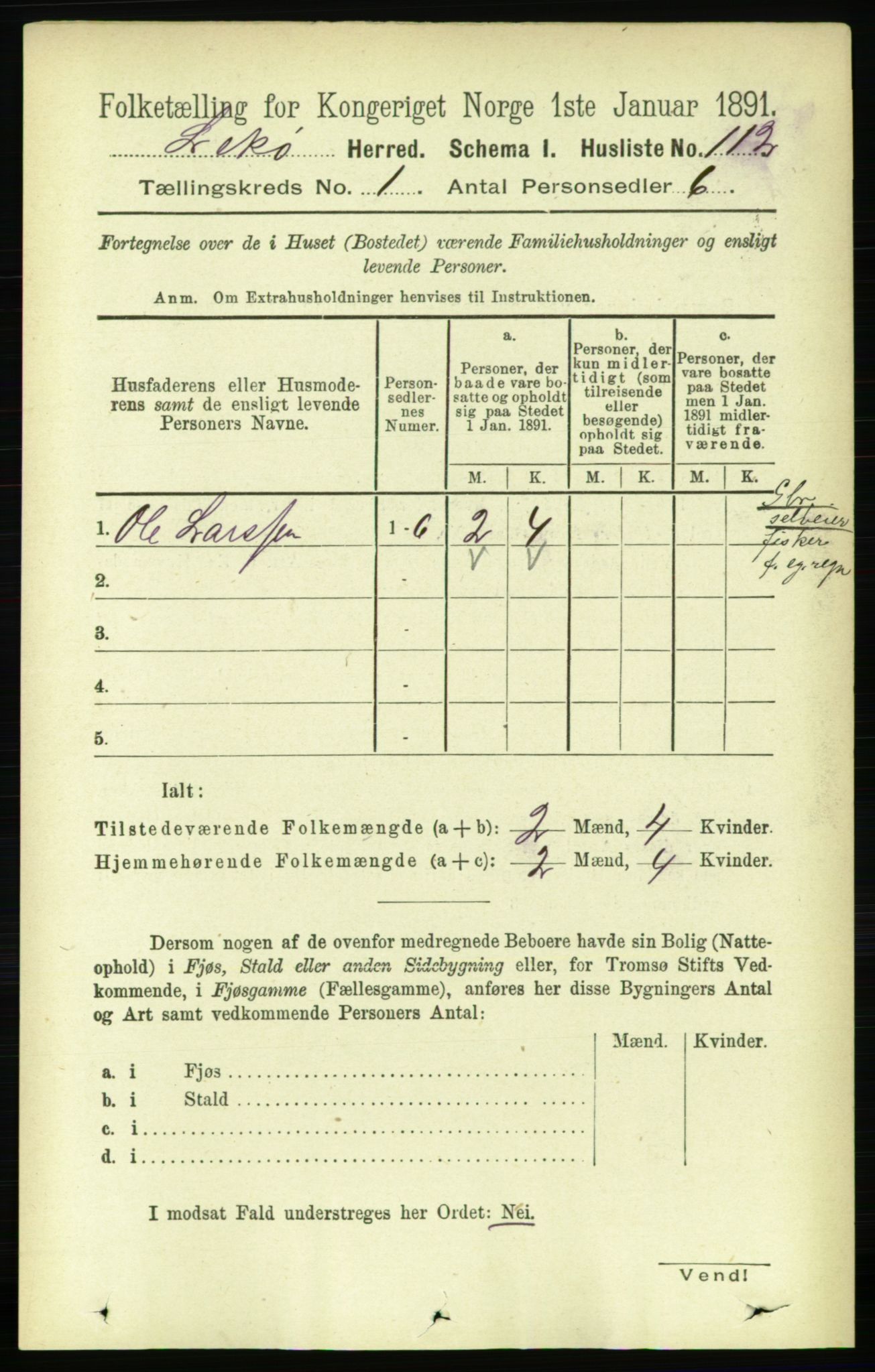 RA, 1891 census for 1755 Leka, 1891, p. 132