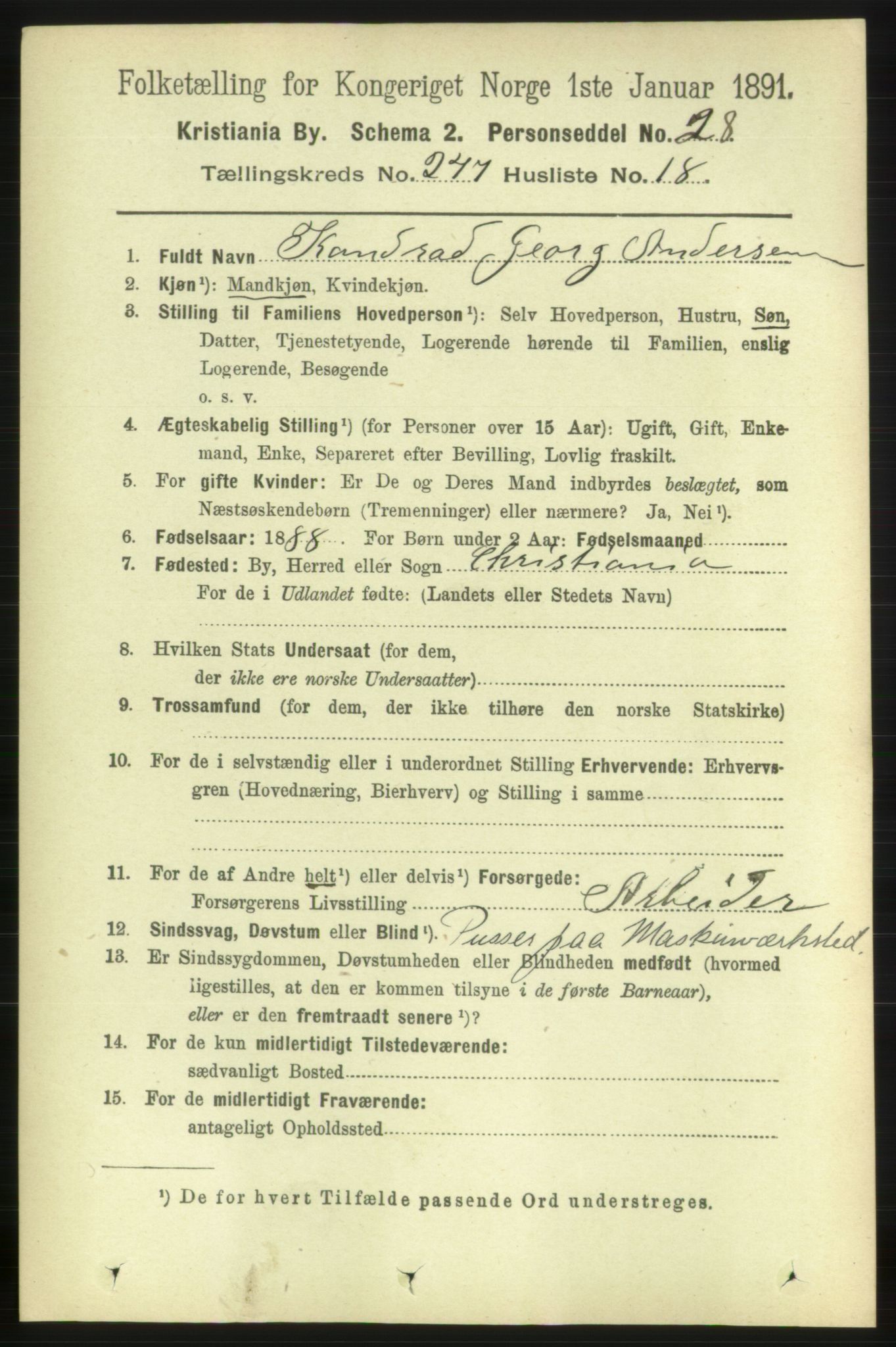 RA, 1891 census for 0301 Kristiania, 1891, p. 150816