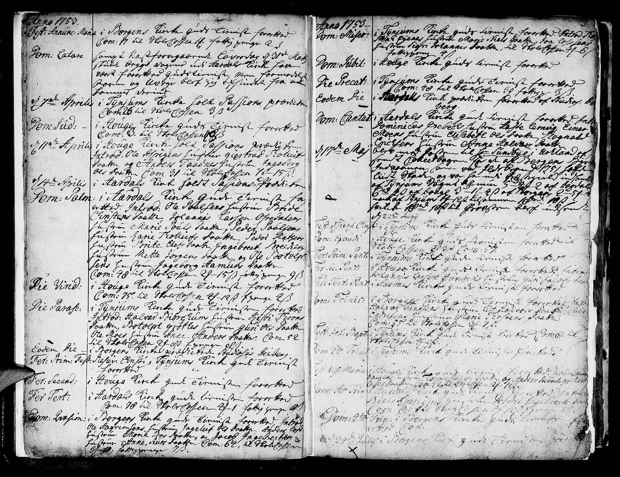 Lærdal sokneprestembete, SAB/A-81201: Parish register (official) no. A 2, 1752-1782, p. 5
