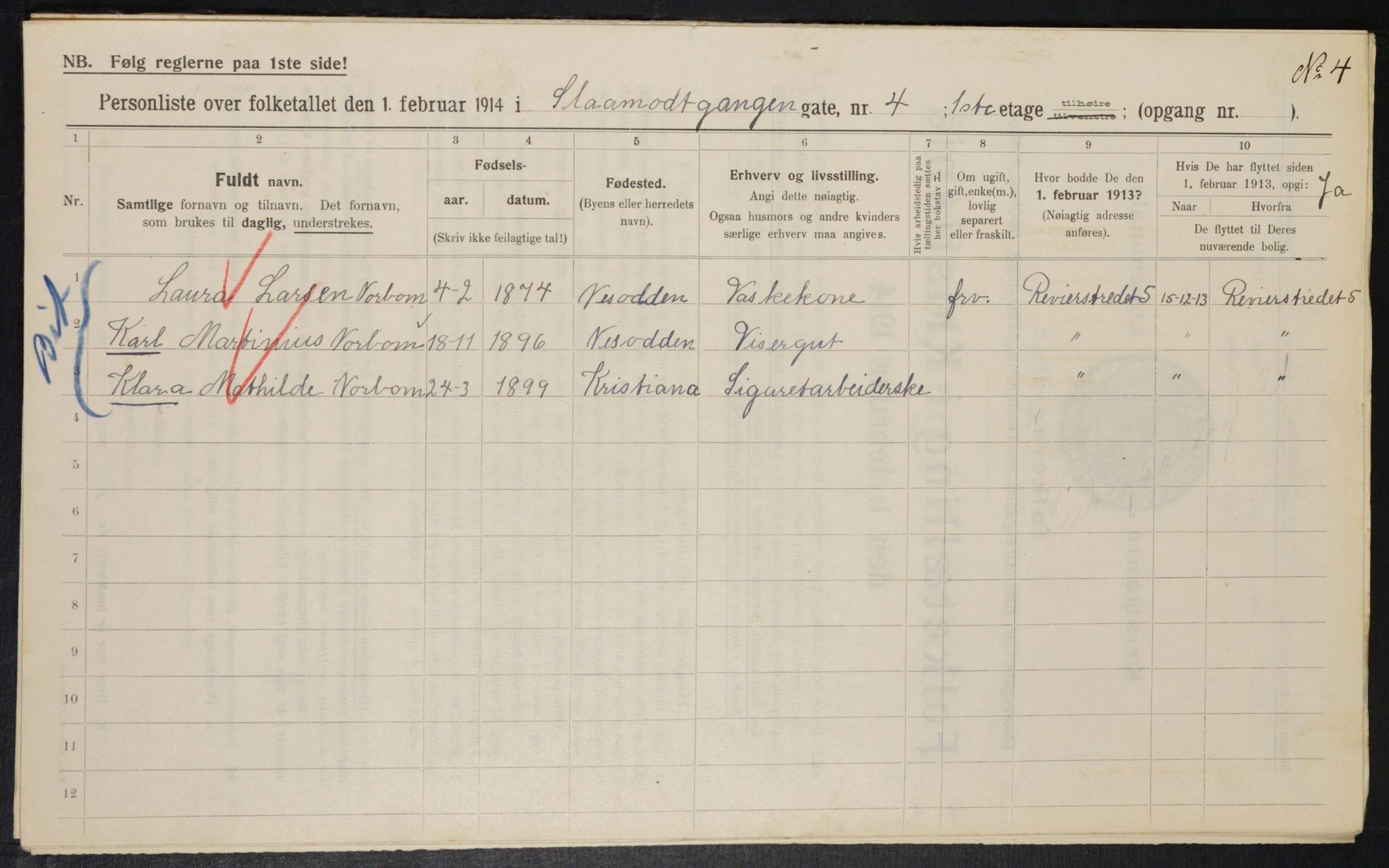 OBA, Municipal Census 1914 for Kristiania, 1914, p. 96785