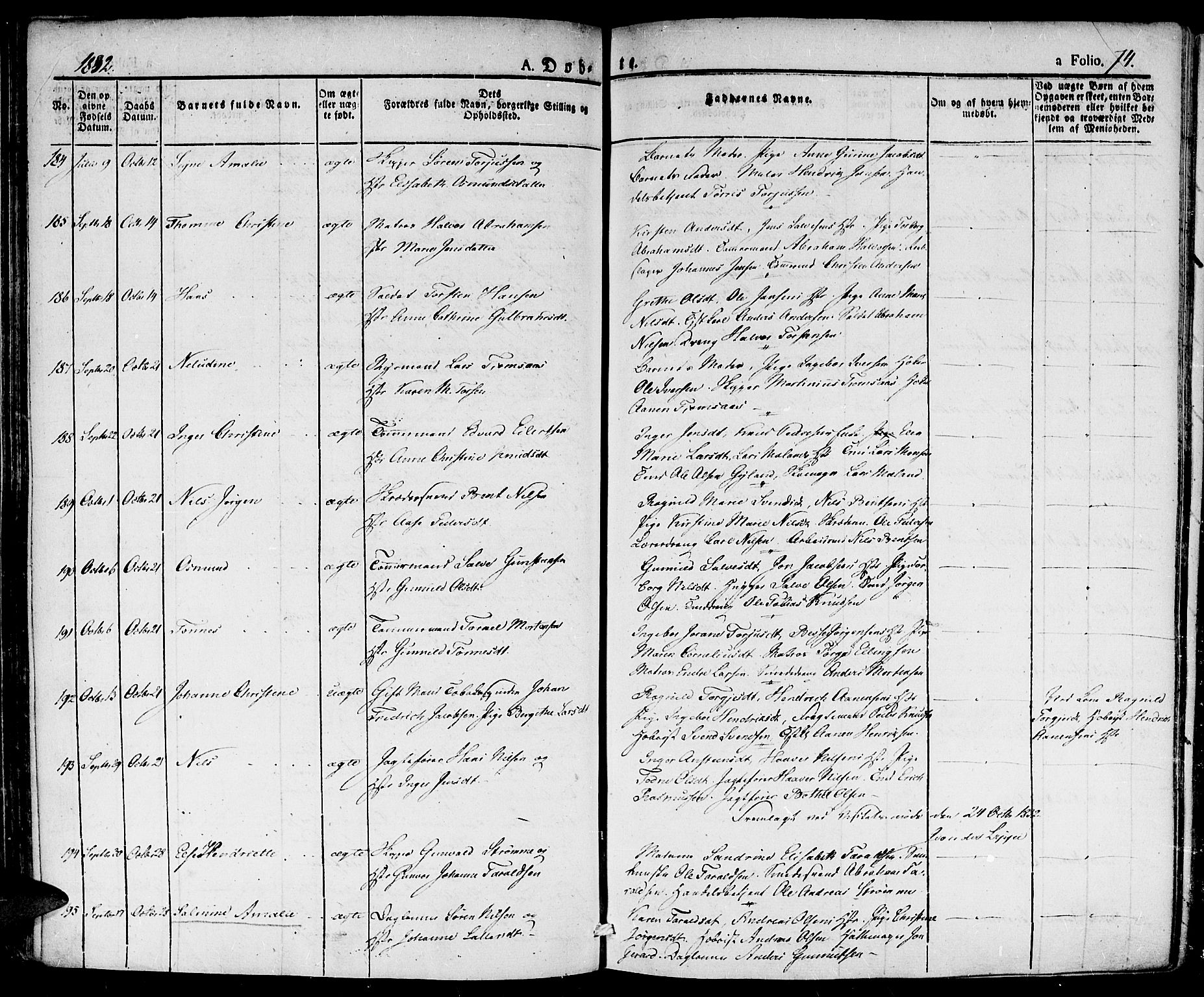 Kristiansand domprosti, AV/SAK-1112-0006/F/Fa/L0011: Parish register (official) no. A 11, 1827-1841, p. 74